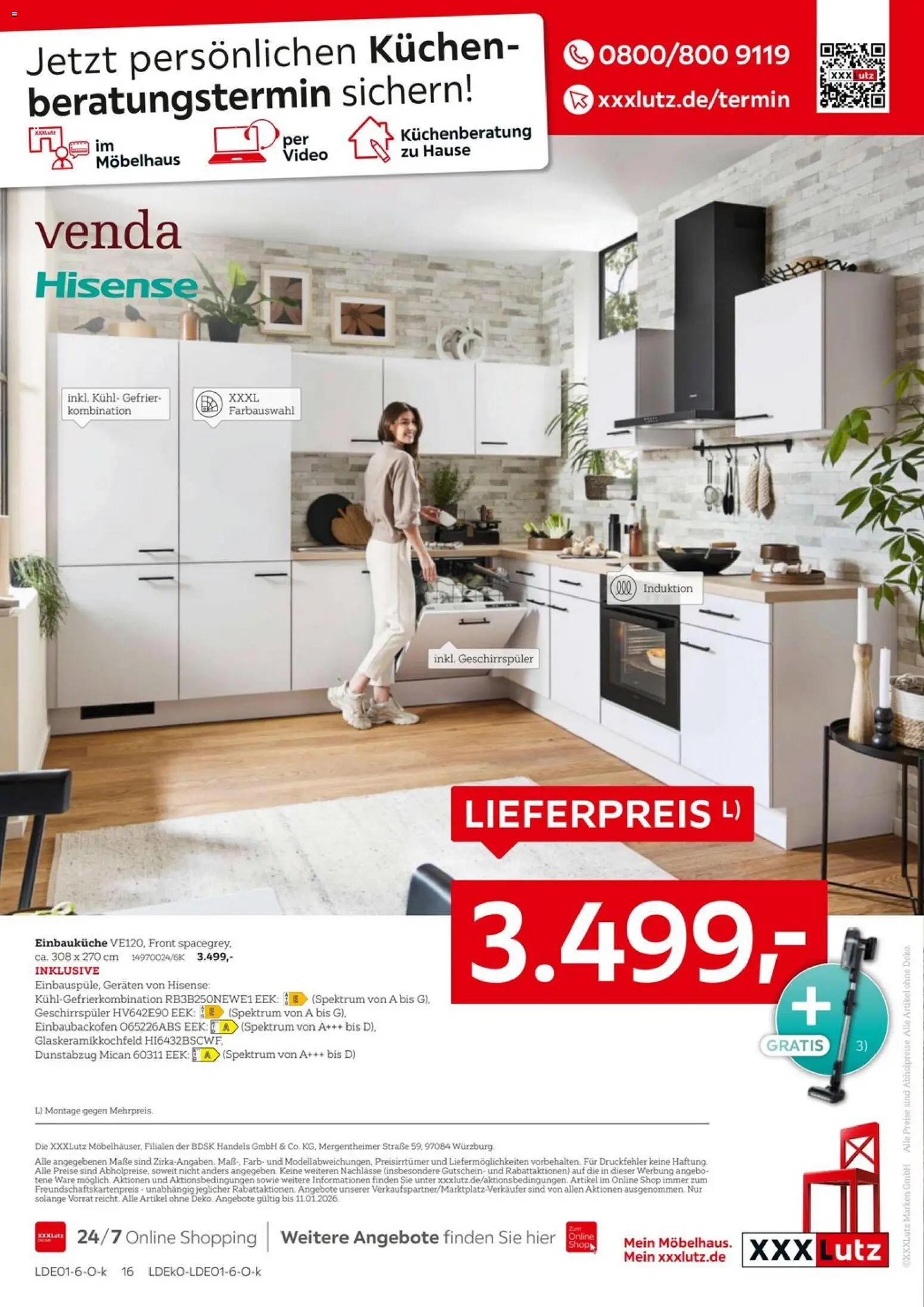 XXXL Lutz - Nr. 1 bei Küchen – gültig ab 27.12.2025 | Seite: 16 | Produkte: Hisense, Geschirrspüler, Dunstabzug, Kuchen