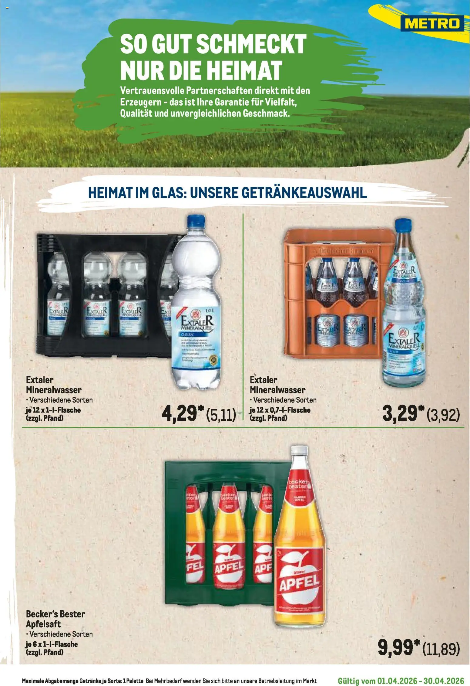 Metro Regionaler Flyer – gültig ab 01.04.2026 | Seite: 41 | Produkte: Äpfel, Apfelsaft, Mineralwasser