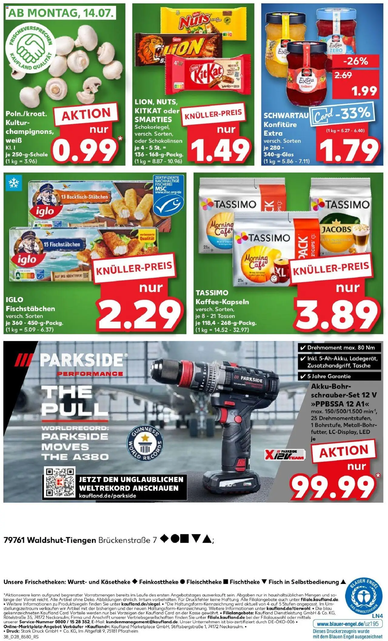 Kaufland prospekt Waldshut-Tiengen	 - gültig ab dem 09.07.2025 | Seite: 38 | Produkte: Tasche, Iglo, Smarties, Fischstabchen