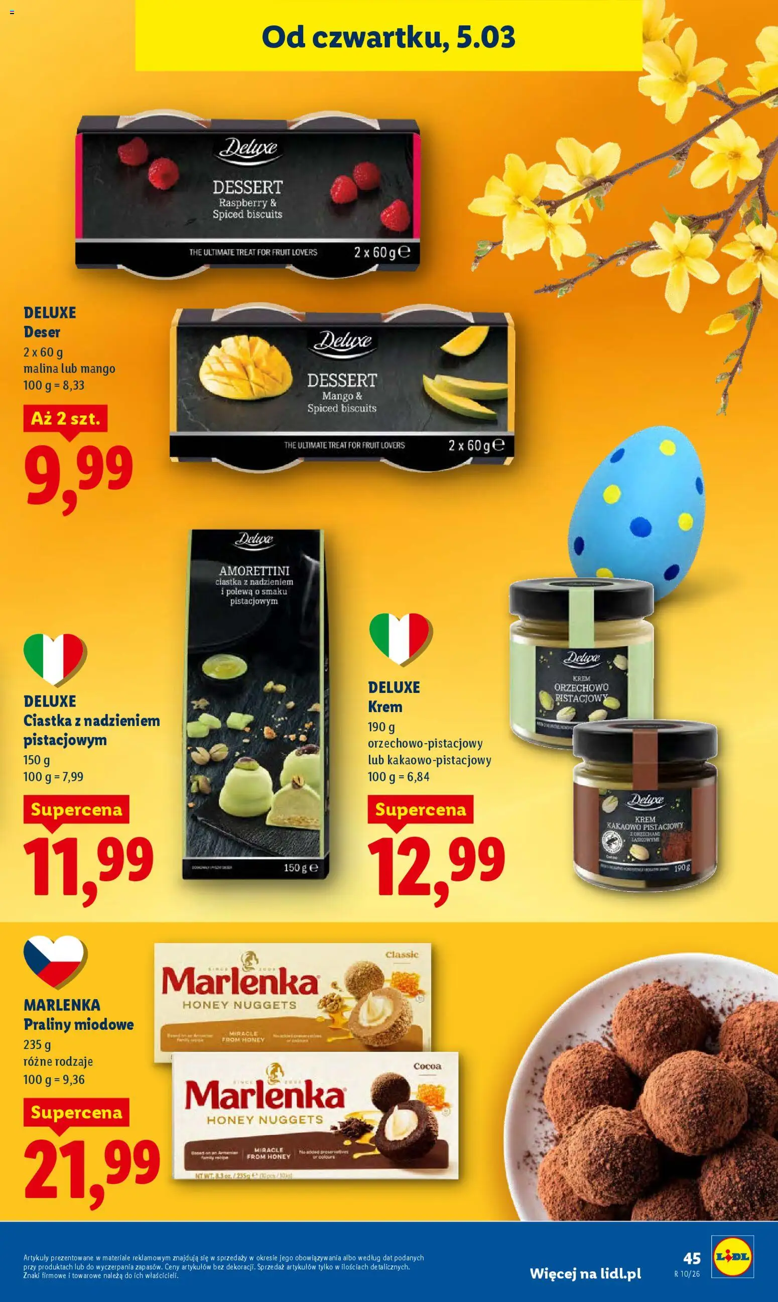 Lidl gazetka od 05.03.2026 | Strona: 47 | Produkty: Mango, Malina, Praliny, Krem