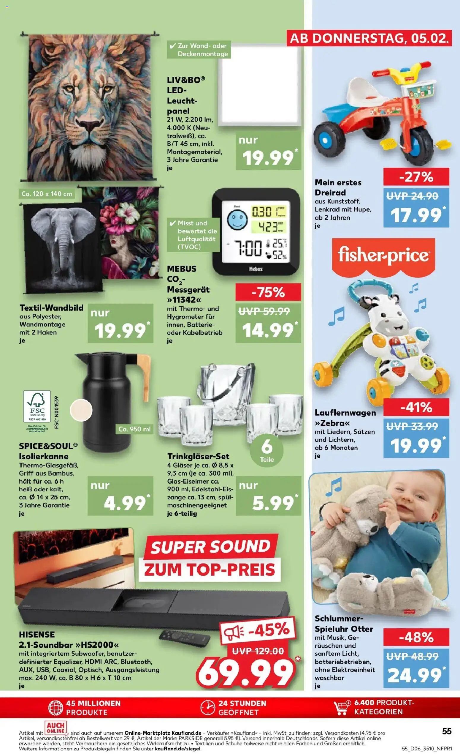 Kaufland prospekt Rudolstadt	 – gültig ab 09.02.2026 | Seite: 55 | Produkte: Hisense, Batterie, Soundbar