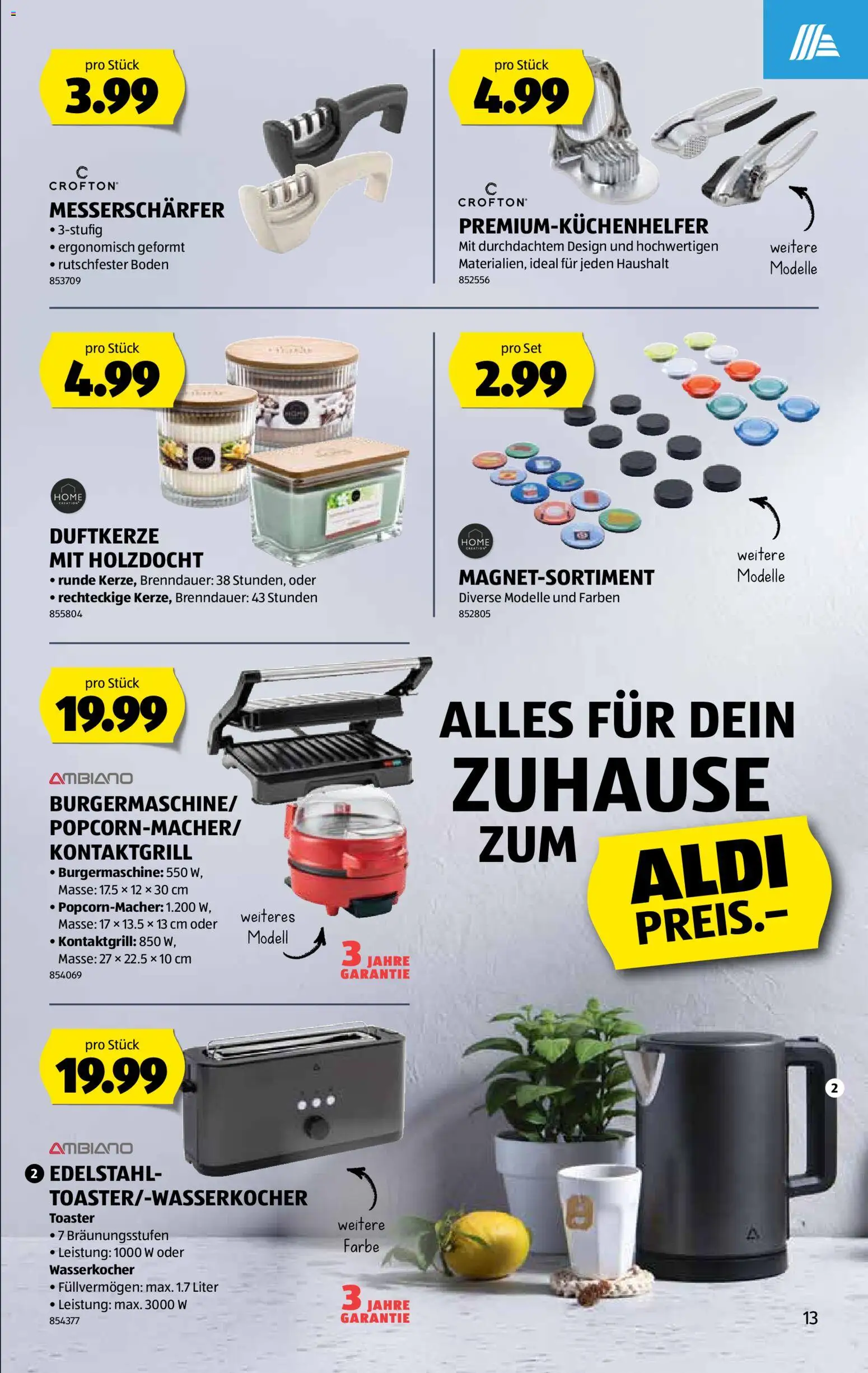 Aldi Aktionen – gültig ab 22.01.2026 | Seite: 14 | Produkte: Toaster, Wasserkocher