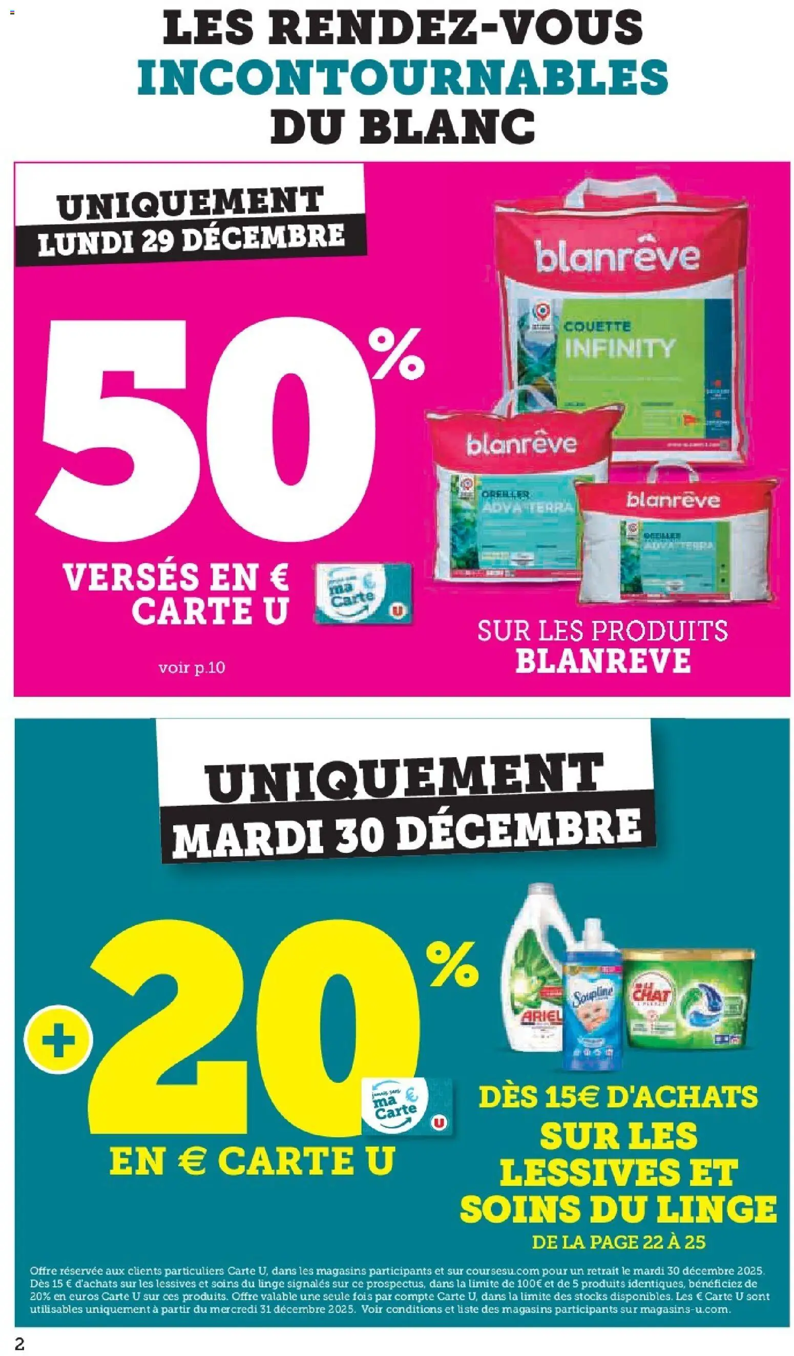 {H1} | Page: 2 | Produits: Ariel, Soupline, Oreiller, Couette