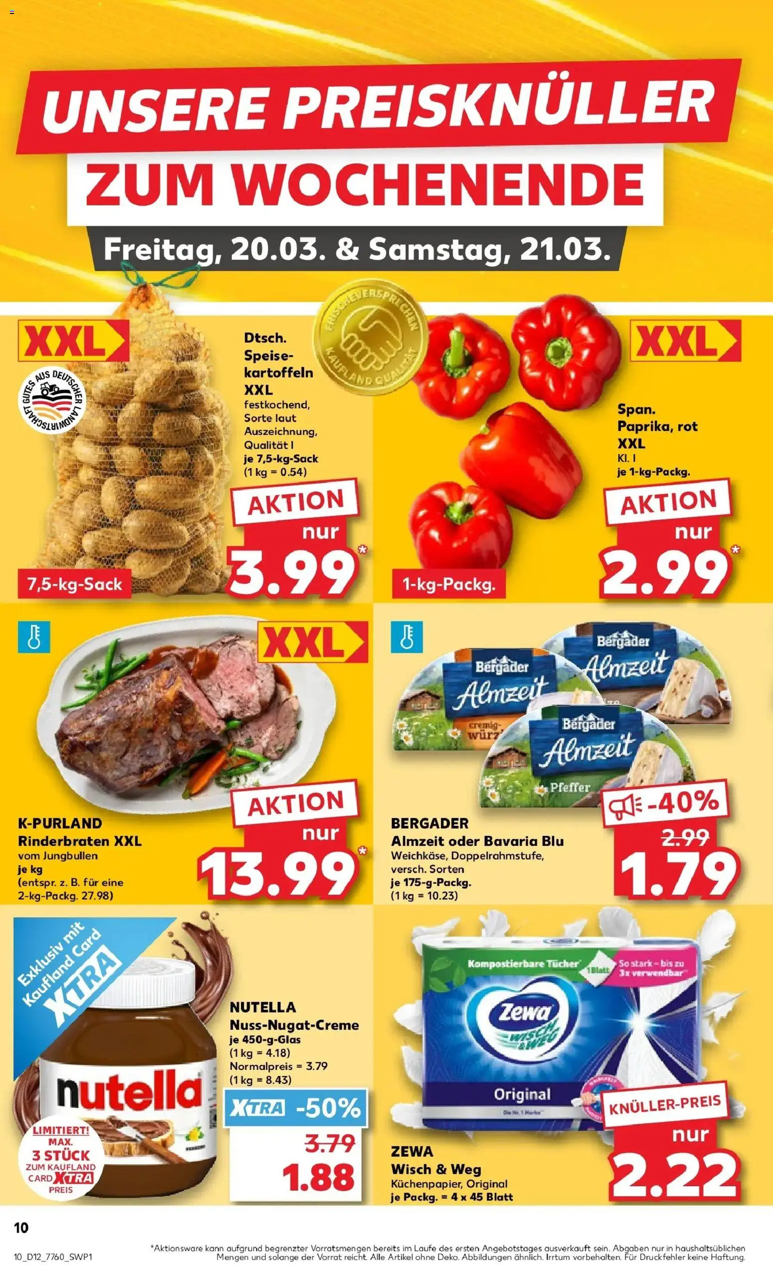 Kaufland Prospekt Langenau	 – gültig ab 16.03.2026 | Seite: 22 | Produkte: Zewa, Nutella, Kartoffeln, Pfeffer
