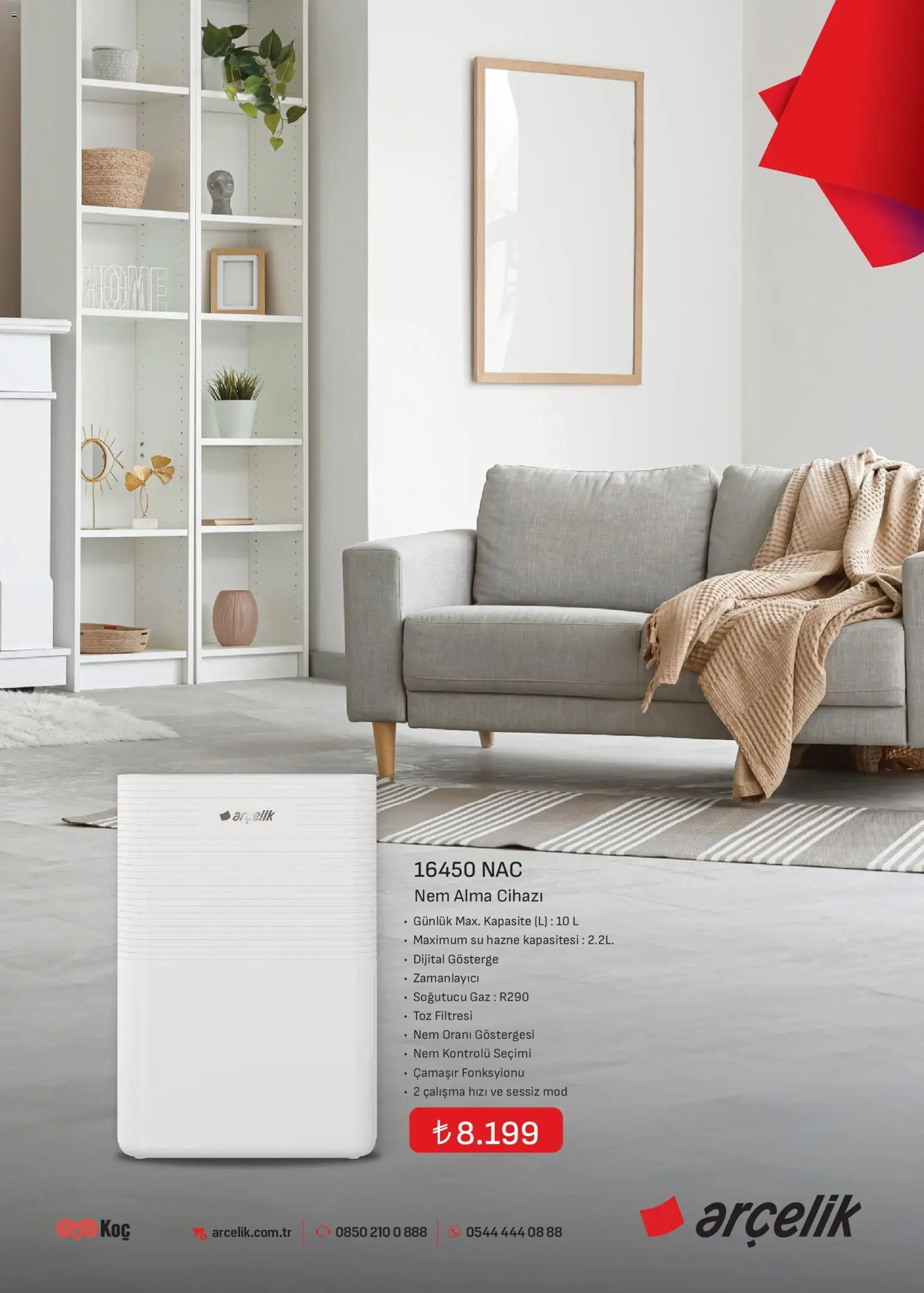 Arçelik İklimlendirme Kataloğu - 16.11.2025 tarihinden itibaren geçerlidir | Sayfa: 30 | Ürünler: Su, Nem alma cihazı