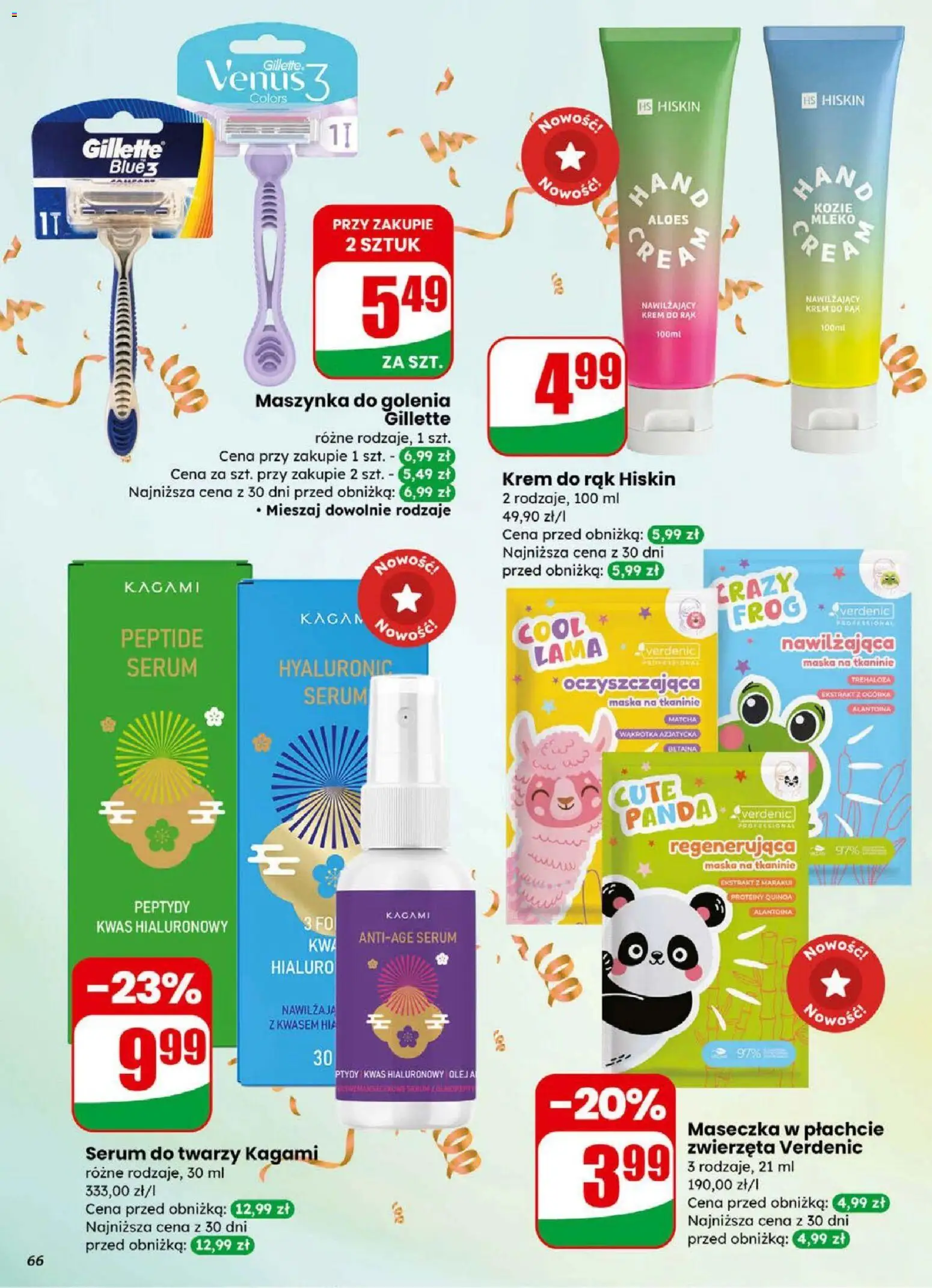 Dino Gazetka od 31.12.2025 | Strona: 66 | Produkty: Gillette, Maseczka w płachcie, Mleko, Olej