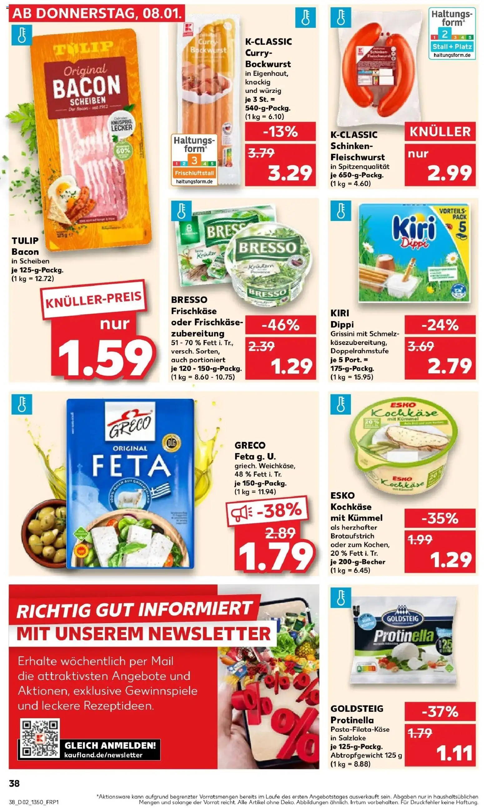 Kaufland prospekt Arnsberg	 – gültig ab 11.01.2026 | Seite: 38 | Produkte: Feta, Käse, Bresso, Frischkase