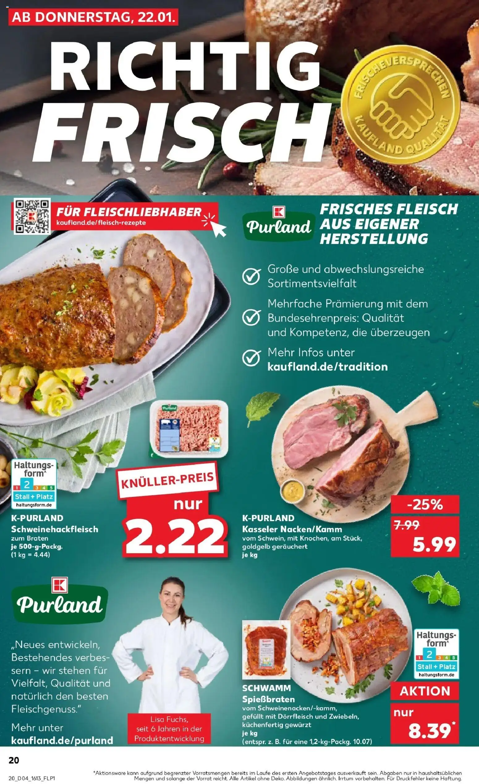 Kaufland prospekt Lübbecke	 – gültig ab 22.01.2026 | Seite: 20 | Produkte: Fleisch