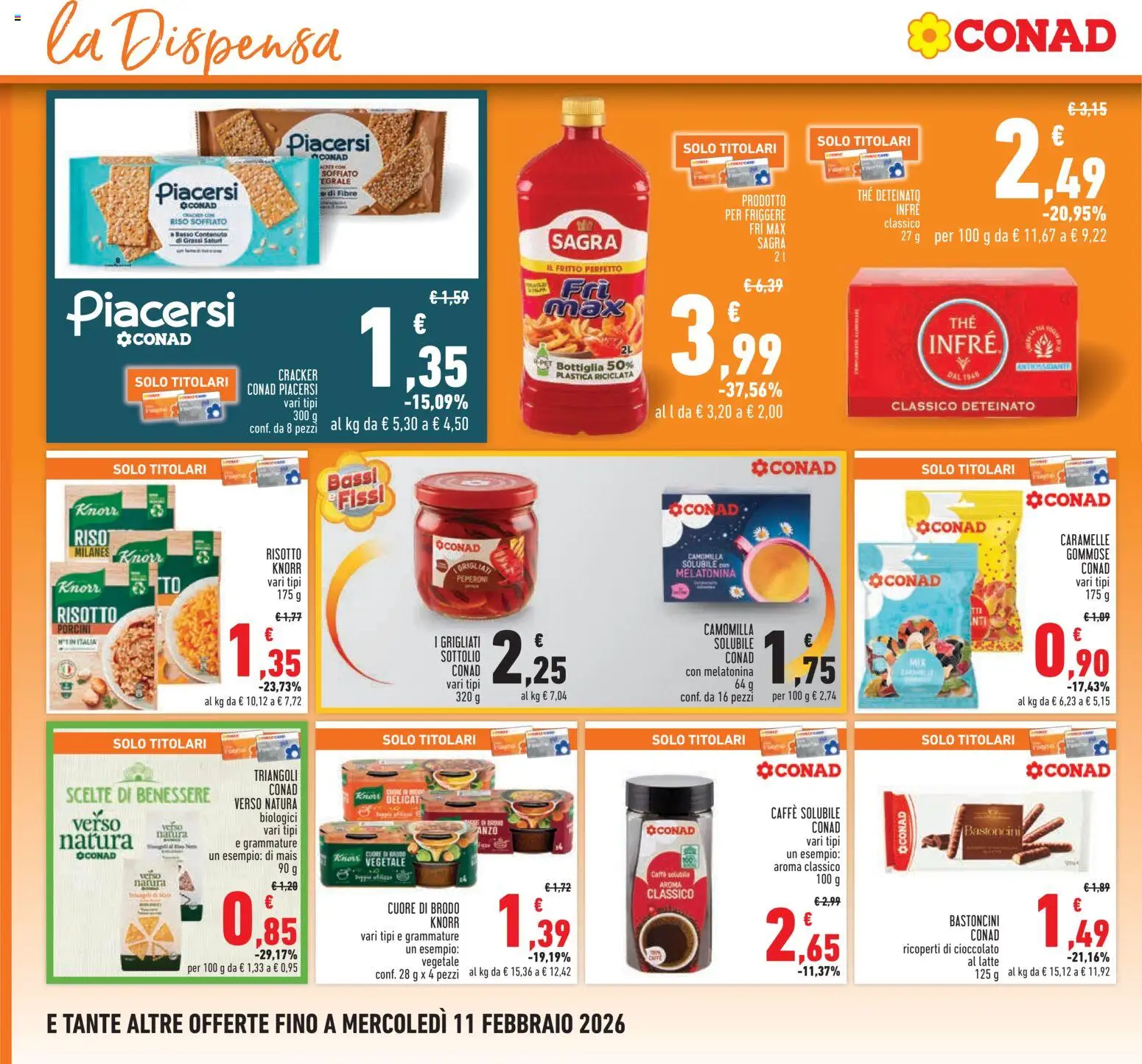 Volantino Conad del 29.01.2026 | Pagina: 16 | Prodotti: Caffè, Cioccolato, The, Bottiglia