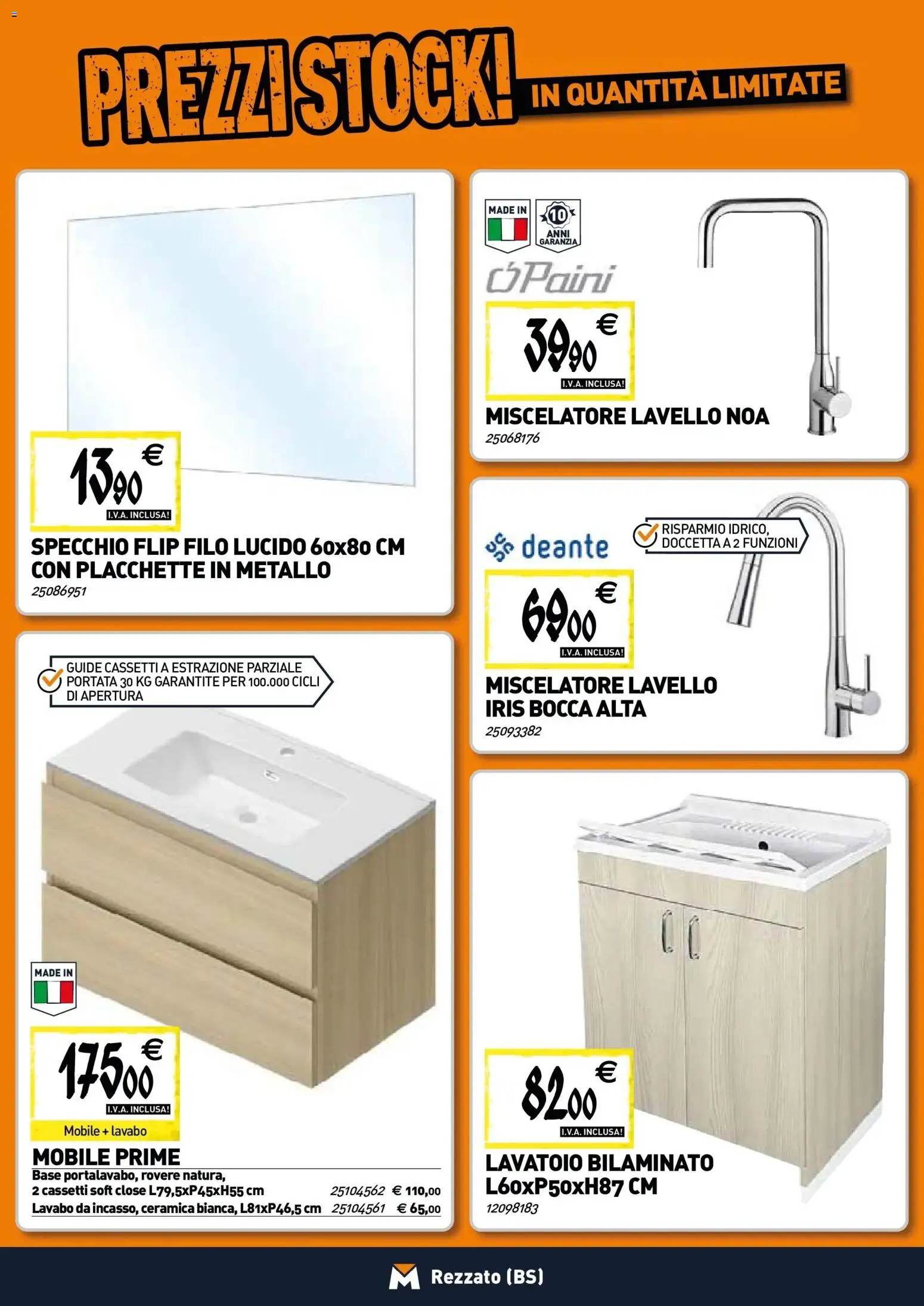 Volantino TECNOMAT del 22.01.2026 | Pagina: 5 | Prodotti: Mobile, Lavello, Miscelatore, Specchio