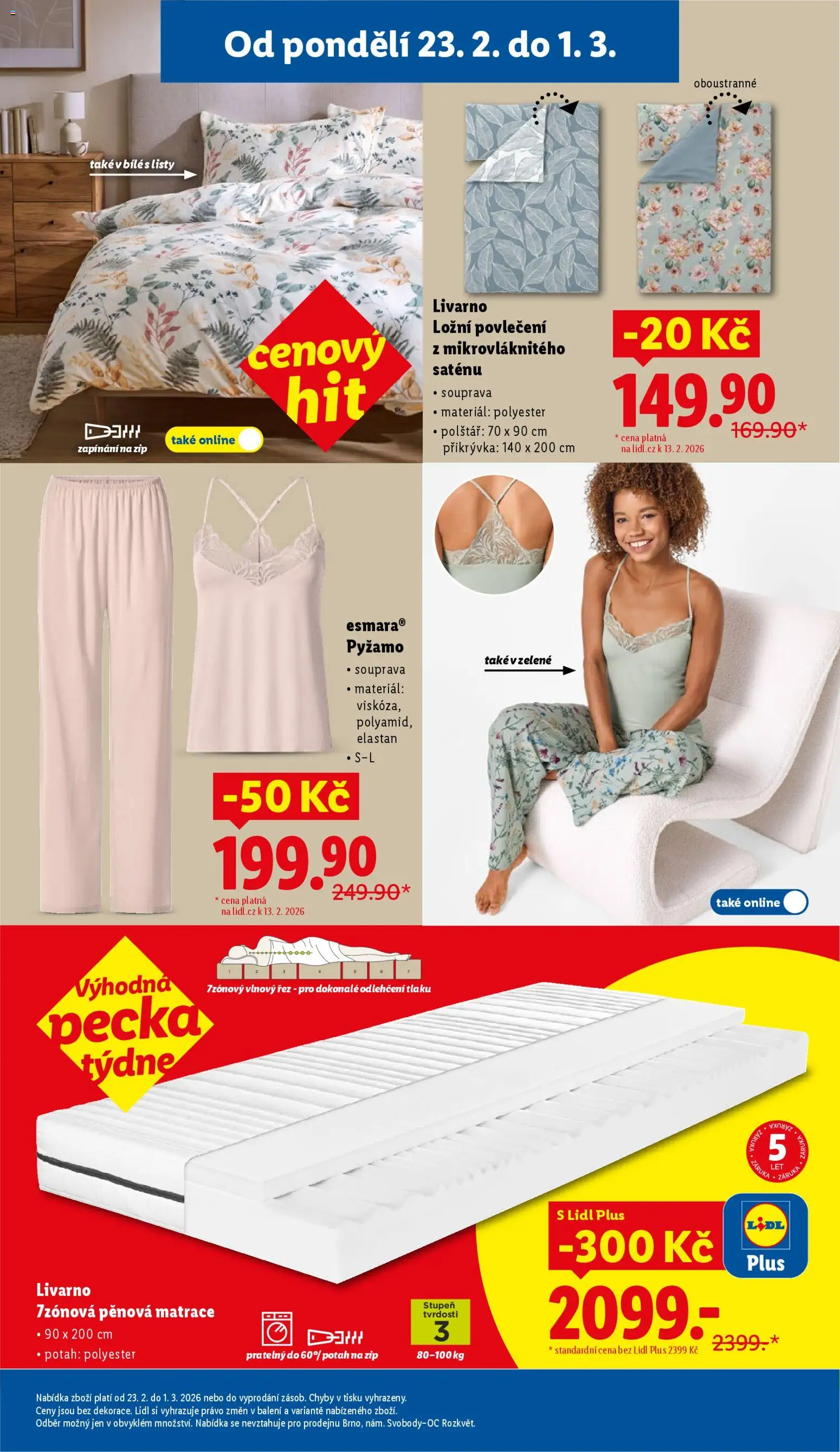 Lidl leták od 23.02.2026 | Strana: 29 | Produkty: Povlečení, Matrace, Polštář, Přikrývka