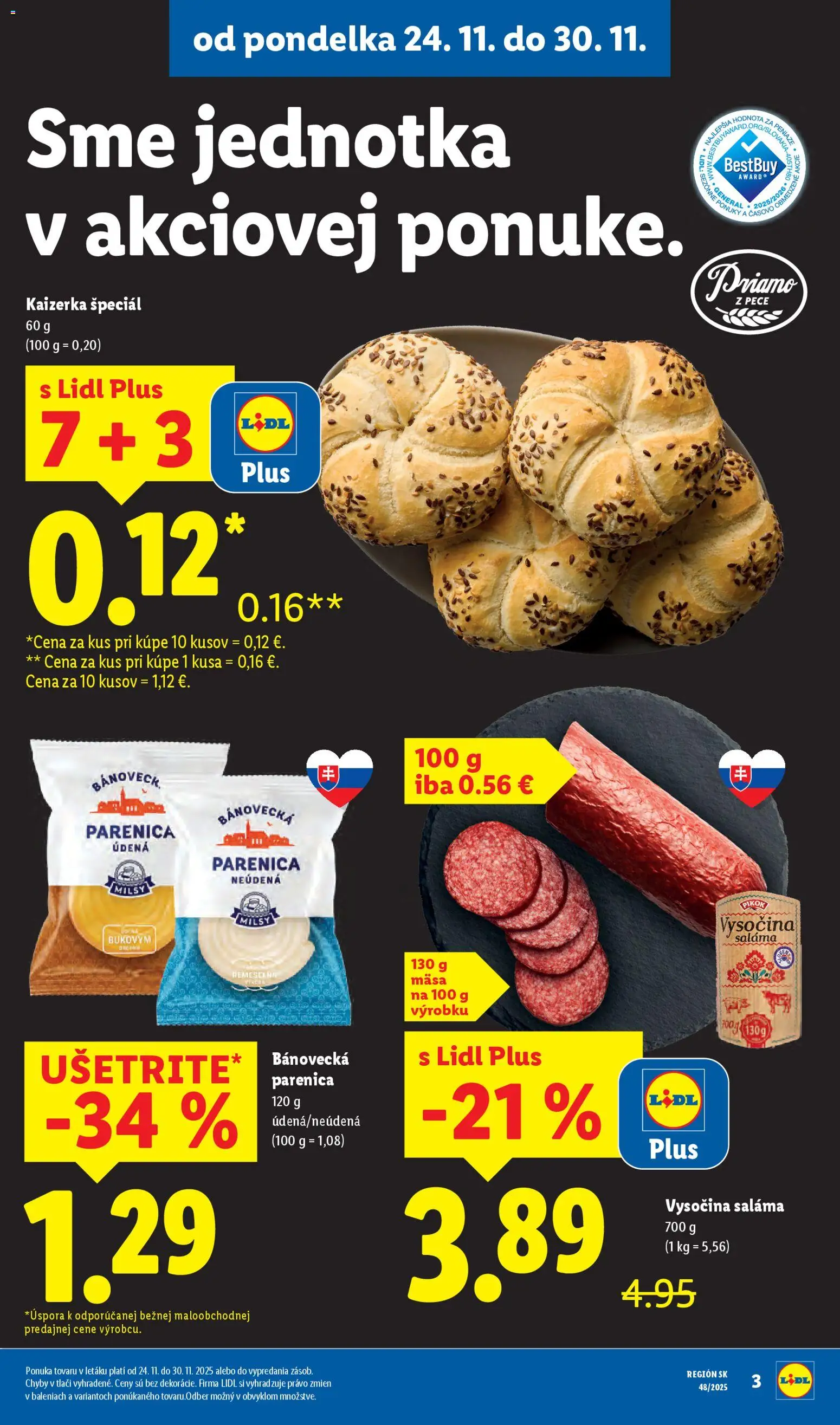 Nové Lidl akcie – leták je platný od 27.11.2025 | Strana: 6 | Produkty: Saláma