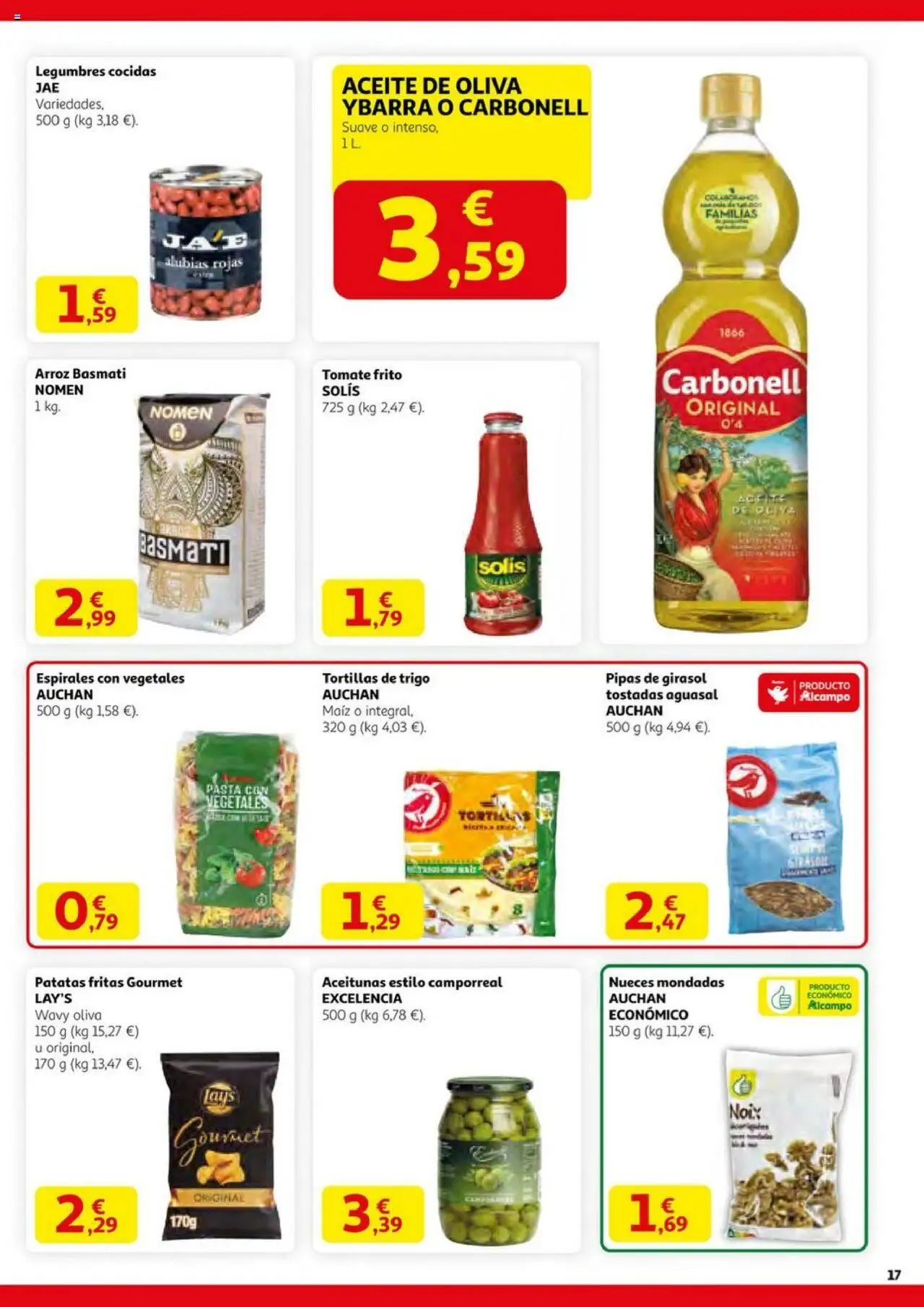 Alcampo - SST catalan  │ válido desde el 14.08.2025 | Página: 17 | Productos: Παραθυρόφυλλο, Aceite, Arroz, Pasta