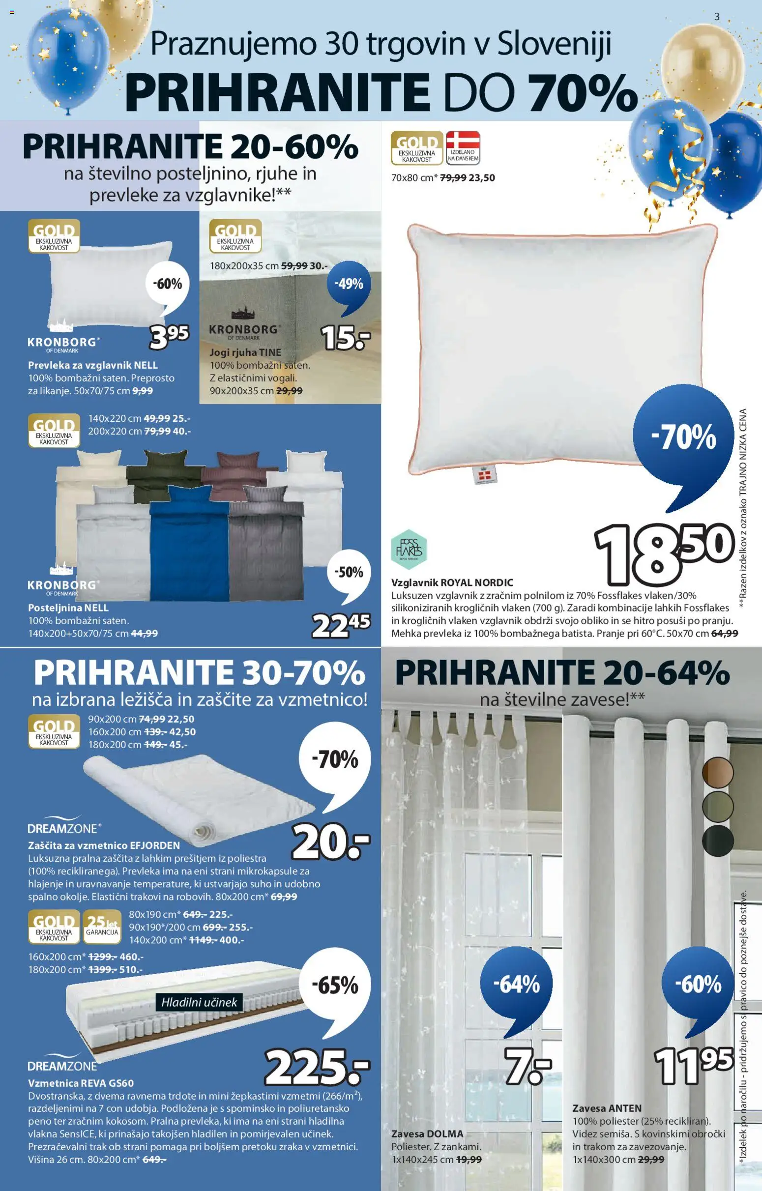 Novi JYSK katalog ponudbe – veljaven od 22.10.2025 | Stran: 3 | Izdelki: Vzmetnica, Prevleka, Posteljnina, Jogi