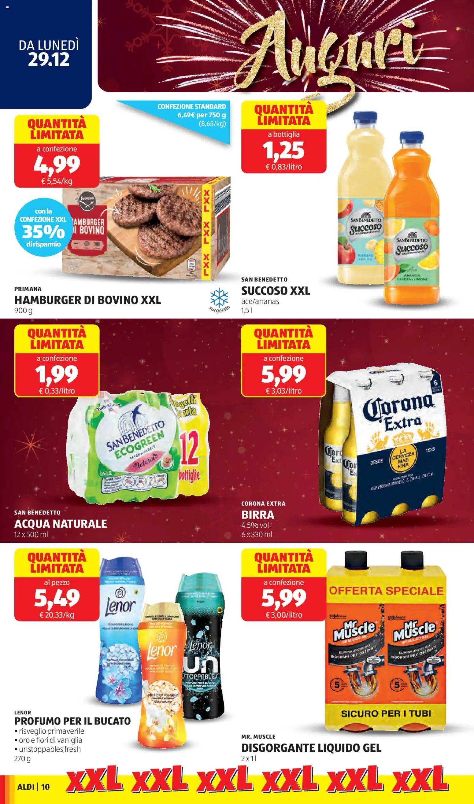 Volantino Aldi del 29.12.2025 | Pagina: 10 | Prodotti: Bovino, Acqua, Acqua naturale, Profumo