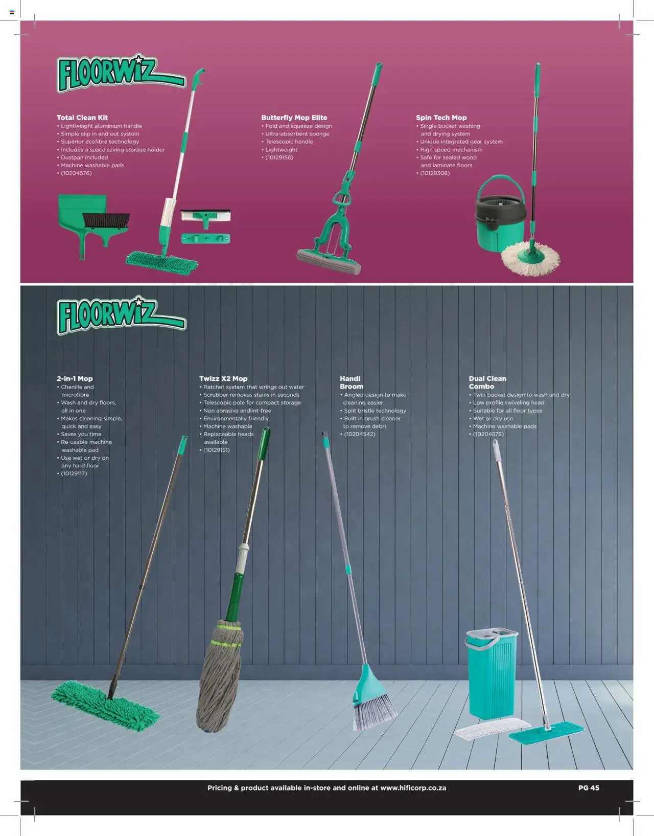 HiFi Corp - Extended Range Catalogue │ valid from 12.02.2024 | Page: 45 | Products: Pads, Broom, Mop, Water