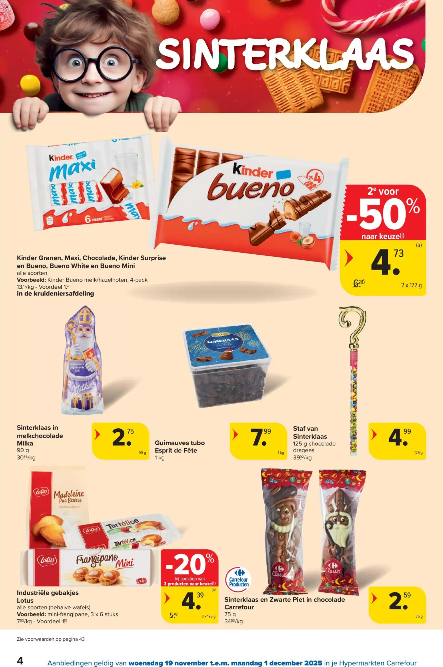 {H1} | Pagina: 4 | Producten: Wafels, Kinder, Chocolade