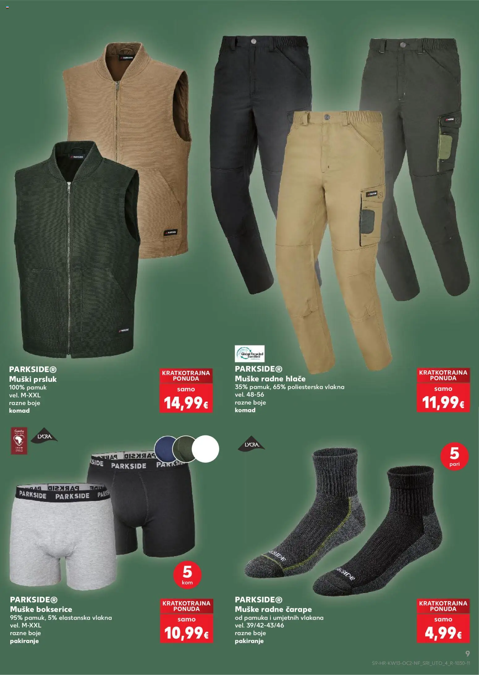 Kaufland katalog | vrijedi od 25.03.2026 | Stranica: 9 | Proizvodi: Prsluk, Hlače, Čarape, Bokserice