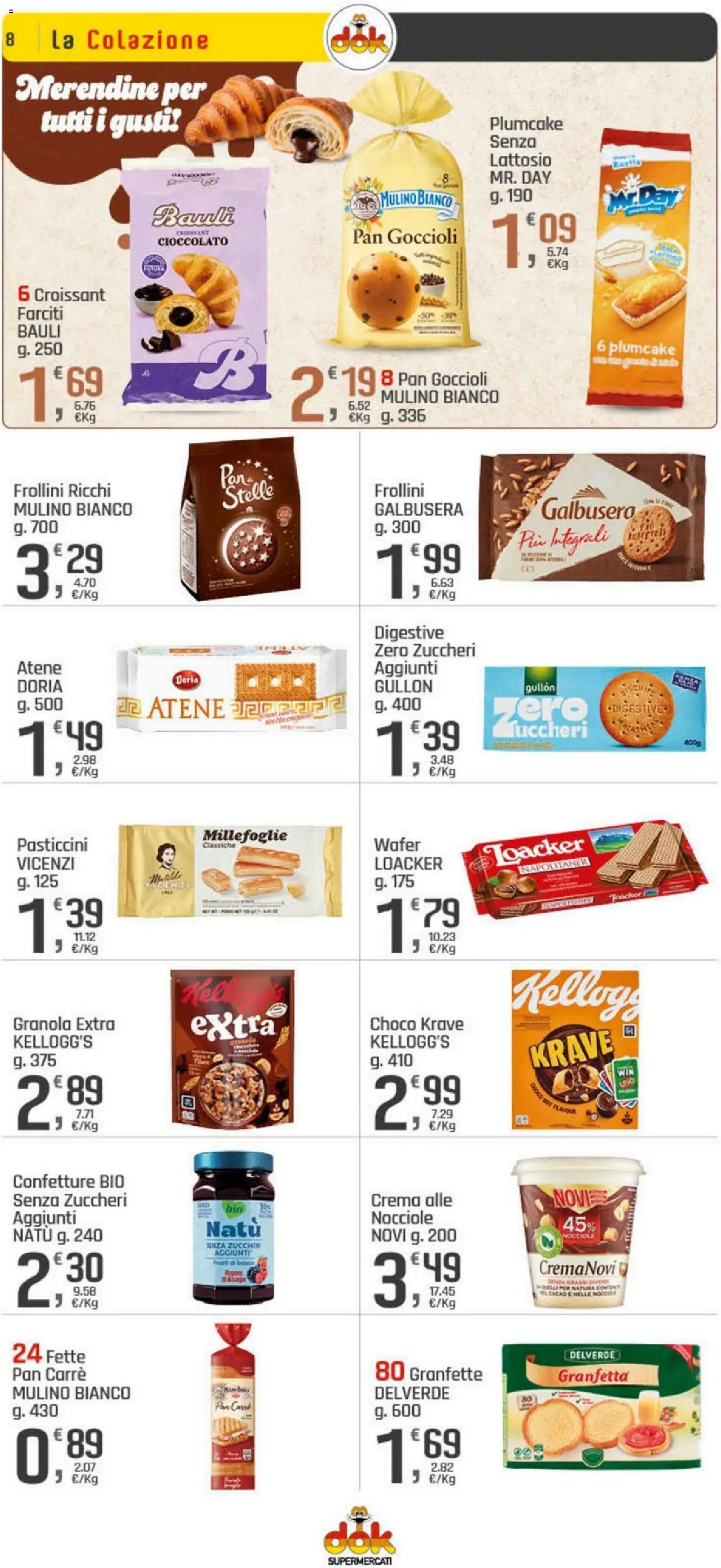 Volantino DOK del 20.04.2026 | Pagina: 8 | Prodotti: Crema, Cioccolato, Croissant, Cacao