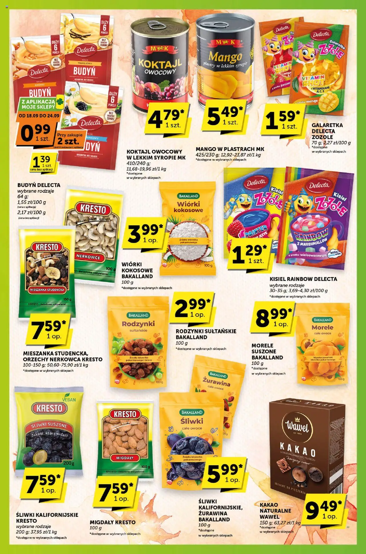 Groszek Gazetka - Sprawdź, co więcej od 18.09.2025 | Strona: 9 | Produkty: Galaretka, Kakao, Żurawina, Rodzynki
