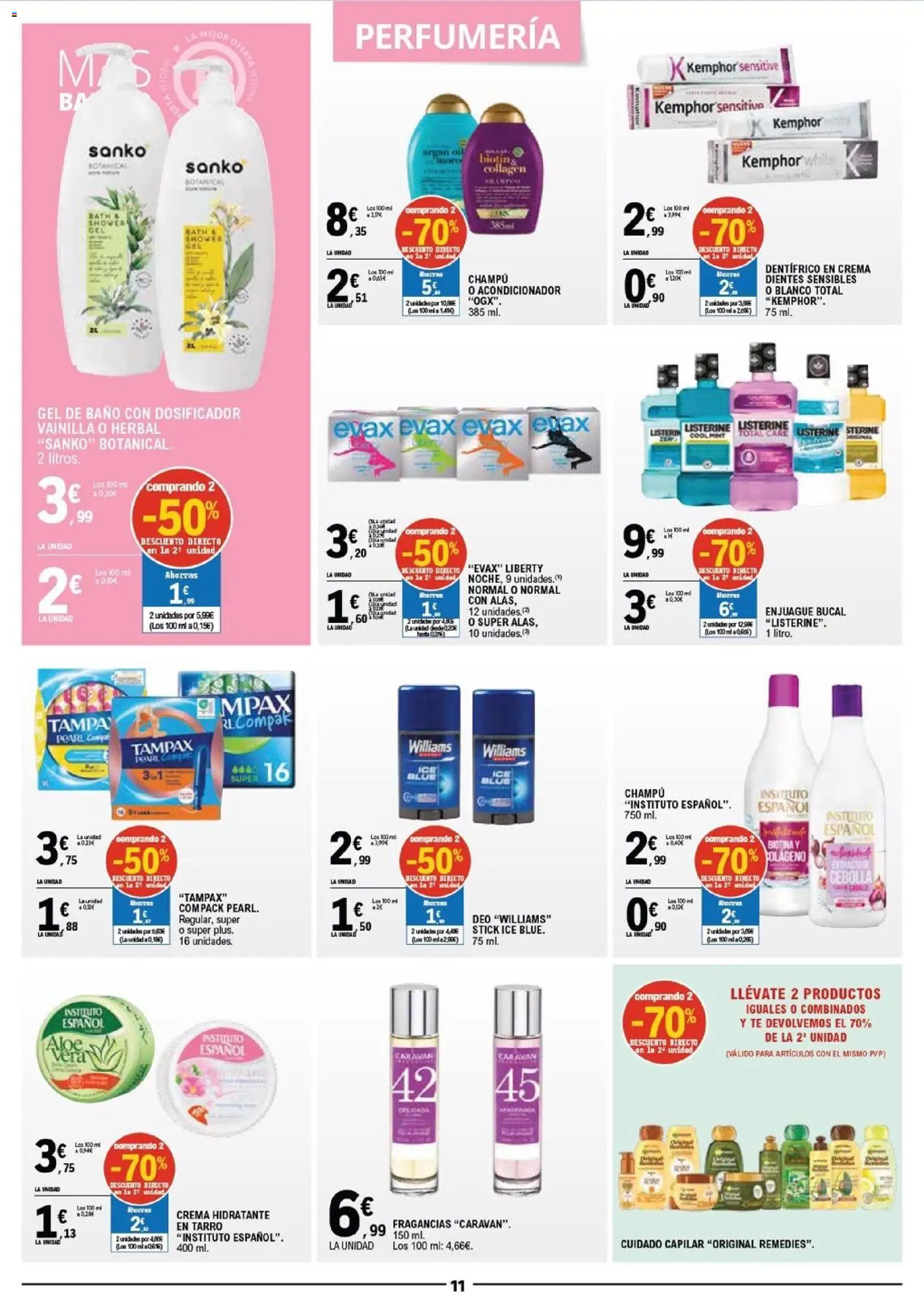 E.Leclerc folleto │ válido desde el 10.12.2025 | Página: 11 | Productos: Enjuague bucal, Gel de baño, Crema, Παγωμένο τσάι