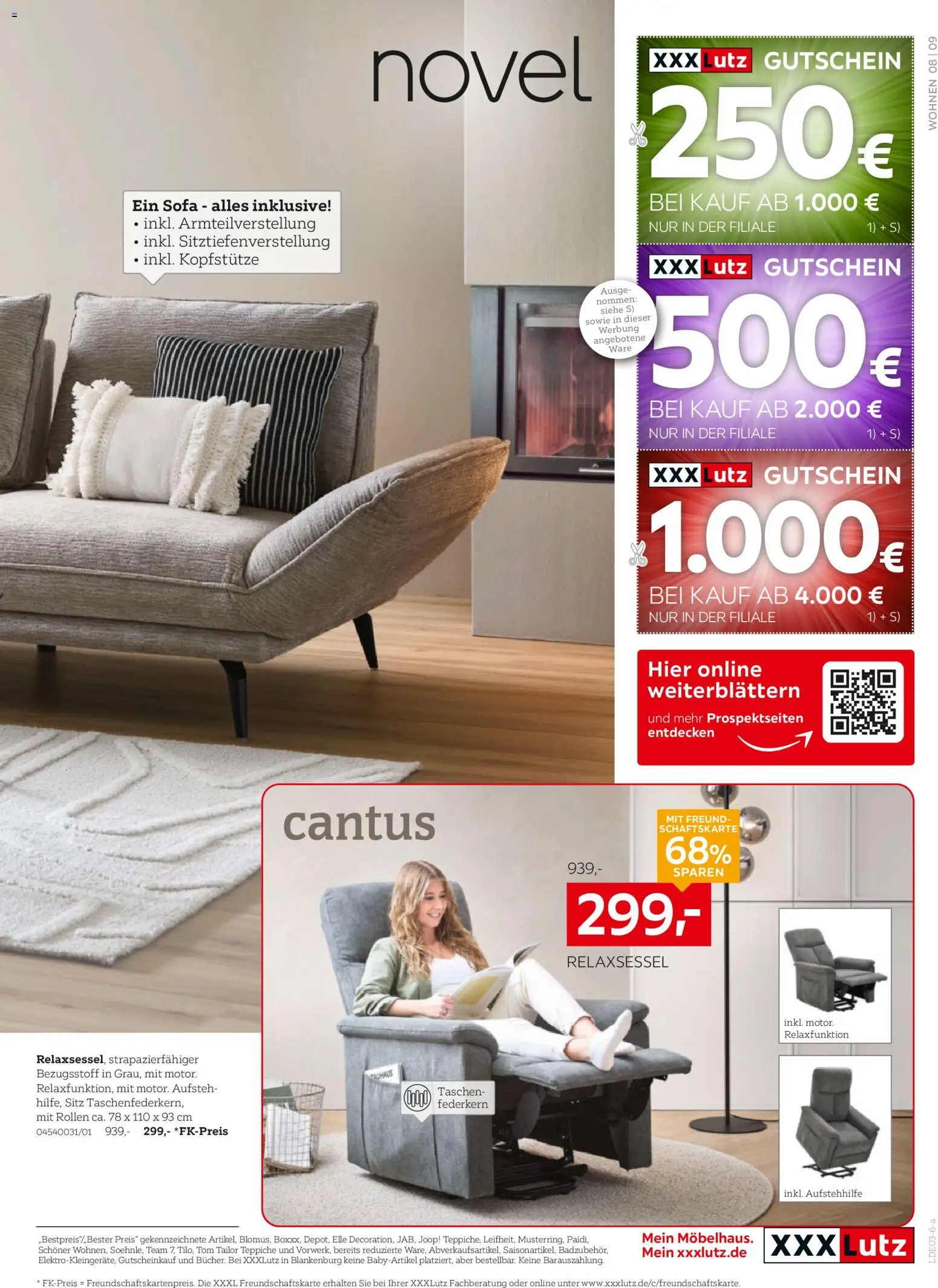 XXXL Lutz Prospekt 	 – gültig ab 22.02.2026 | Seite: 9 | Produkte: Relaxsessel, Sofa
