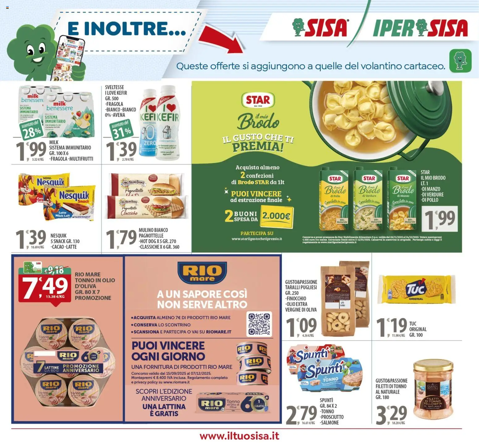 Volantino SISA del 25.11.2025 | Pagina: 21 | Prodotti: Latte, Prosciutto, Tonno, Olio extra vergine