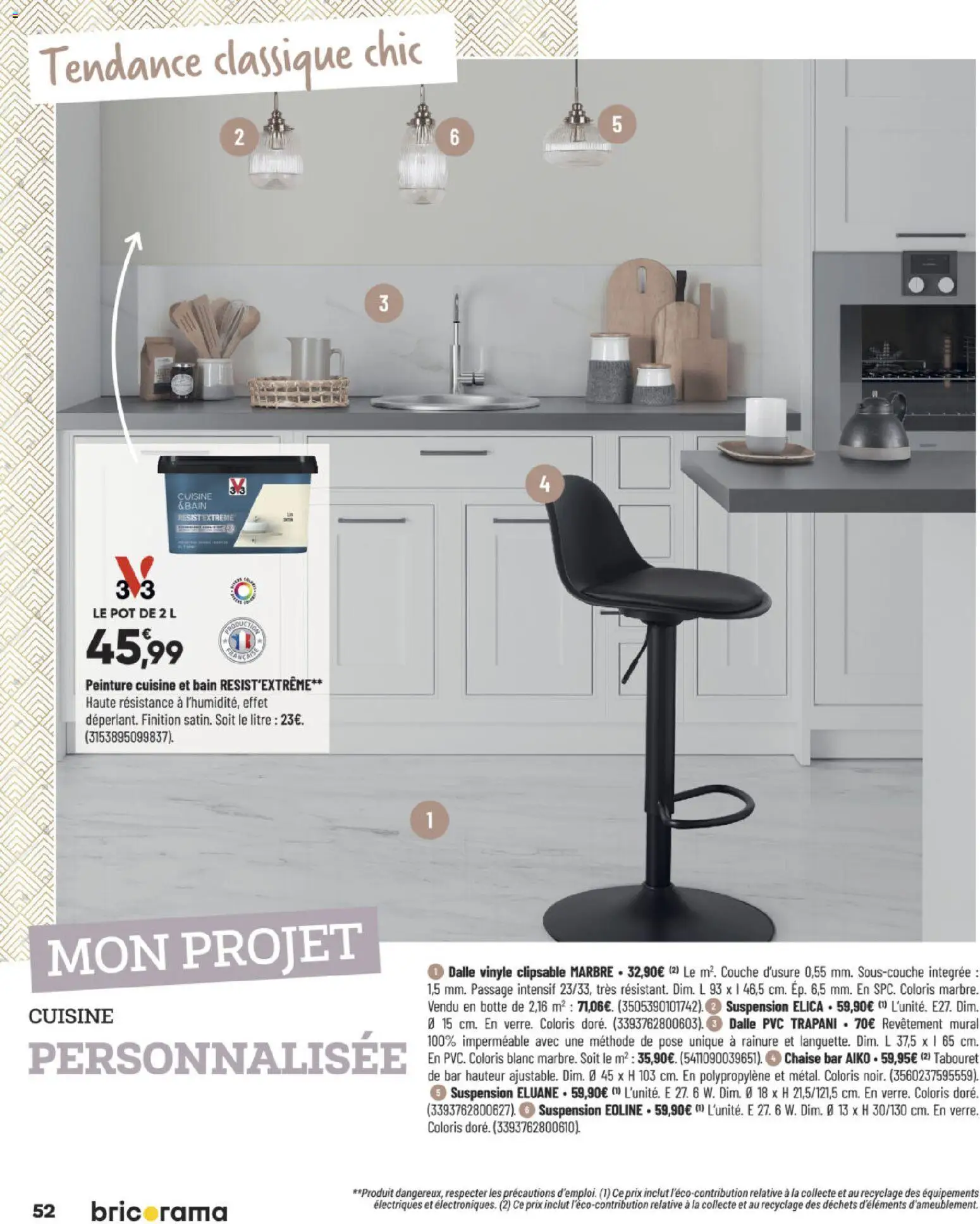{H1} | Page: 52 | Produits: Revêtement mural, Suspension, Tabouret de bar, Chaise