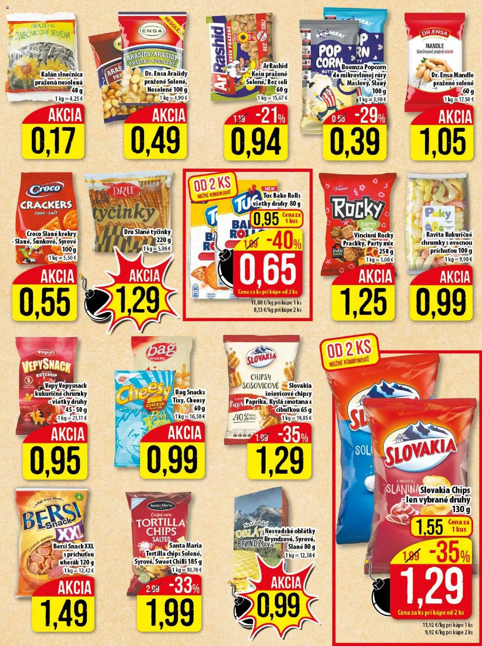 Nové Klas akcie – leták je platný od 27.10.2025 | Strana: 14 | Produkty: Smotana, Chipsy, Arašidy, Mandle