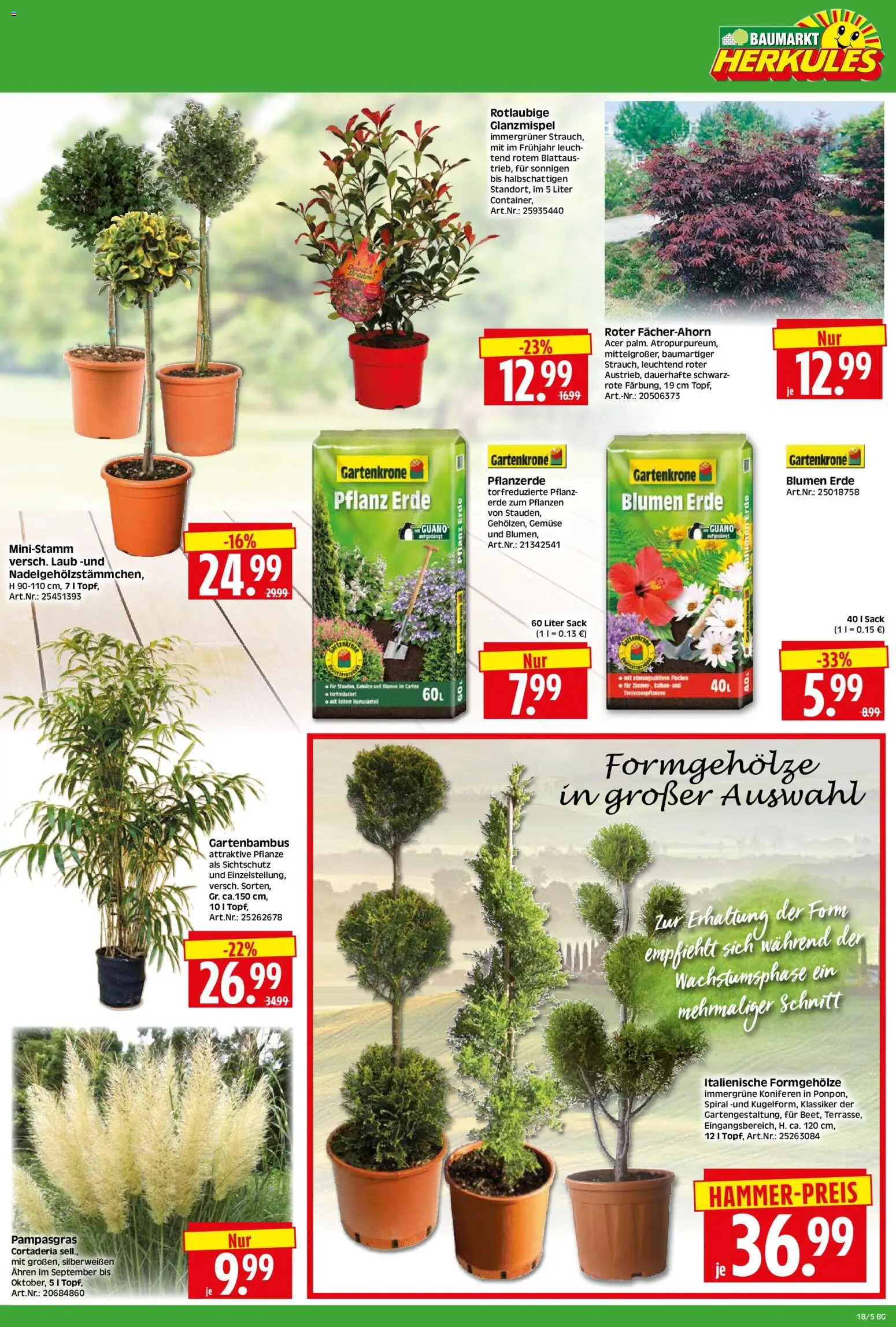 HERKULES Bau & Garten – gültig ab 27.04.2026 | Seite: 5 | Produkte: Pflanzerde, Blumen, Gemüse