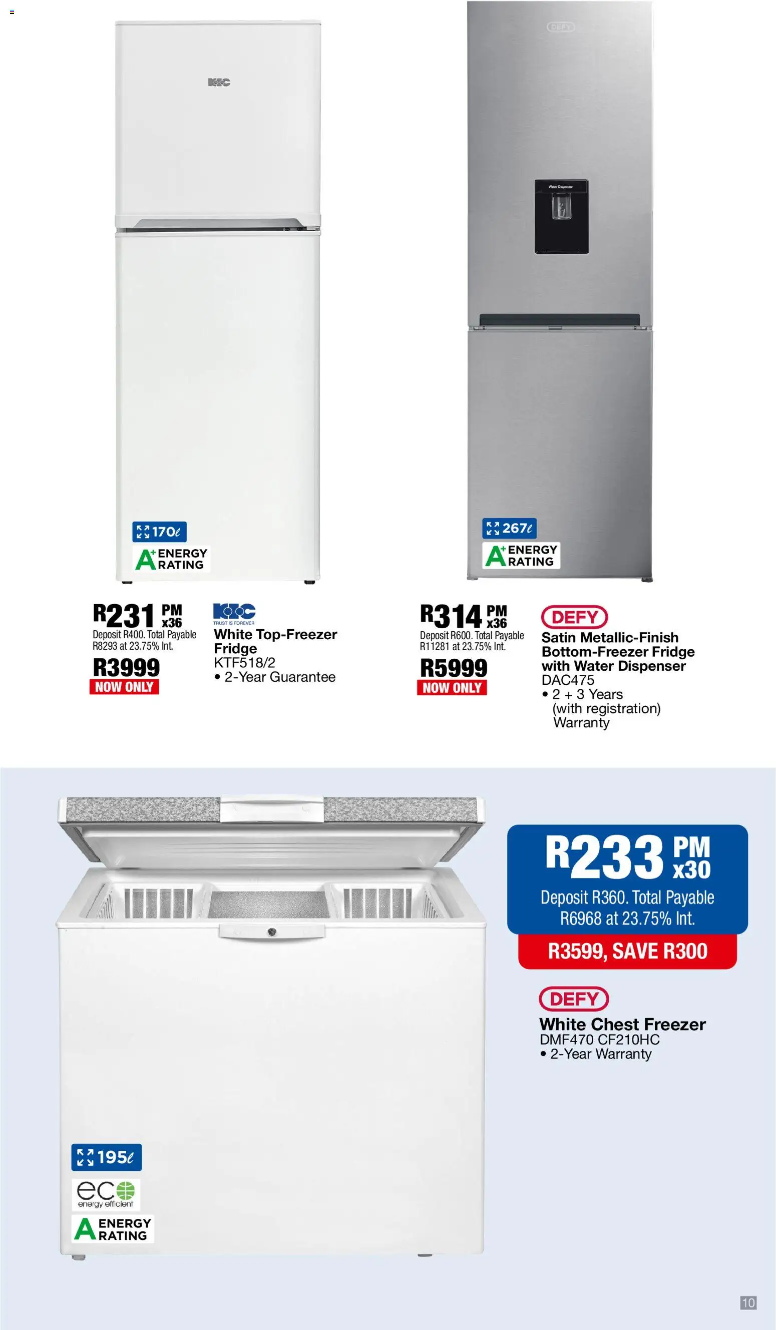 New OK Furniture catalogue – valid from 02.03.2026 | Page: 10 | Products: Freezer, Fridge, Chest freezer, Water