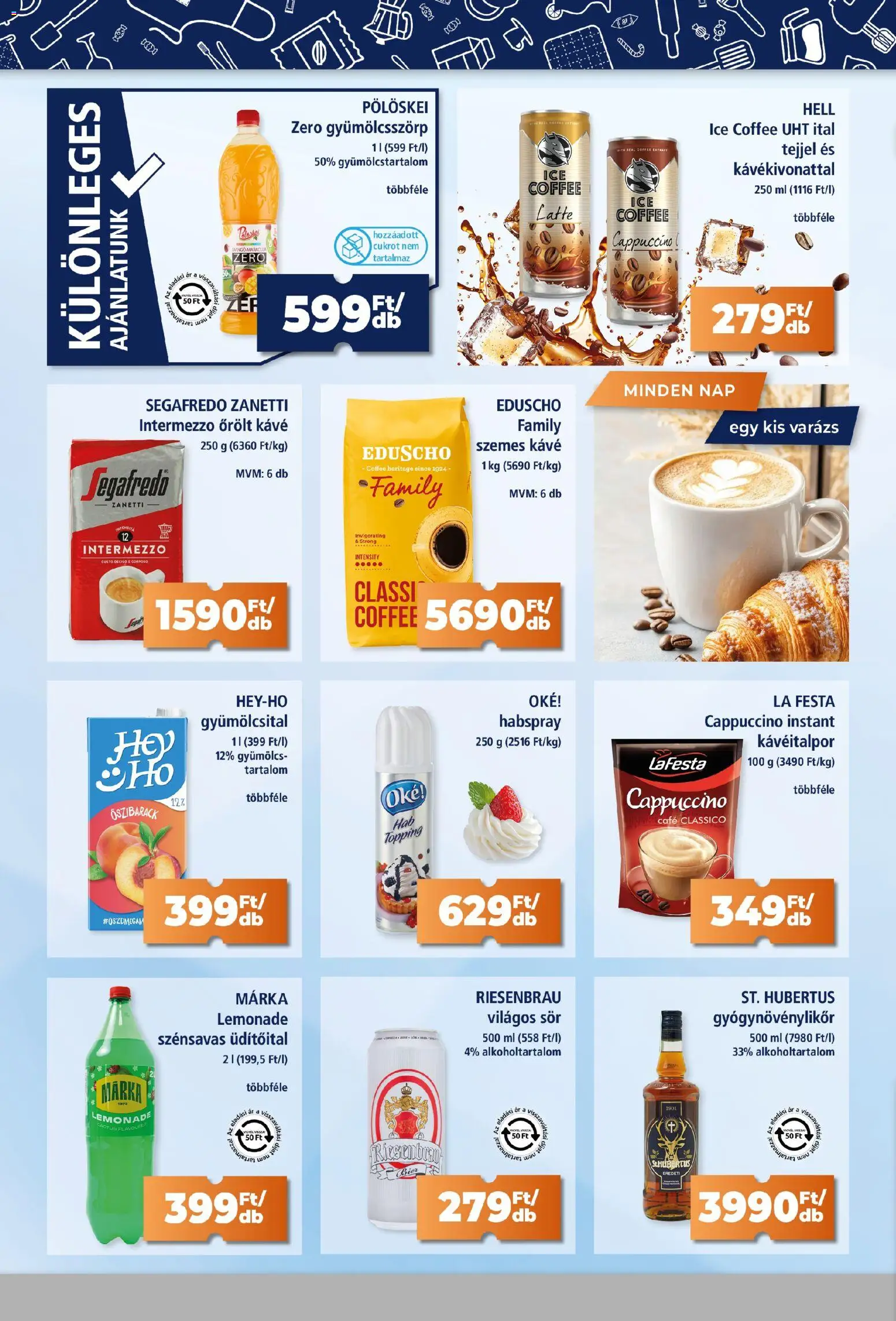 Goods Market akciós ujság - amely érvényes a következő dátumtól: 16.04.2026 | Oldal: 6 | Termékek: Őszibarack, Cappuccino, Sör, Őrölt kávé