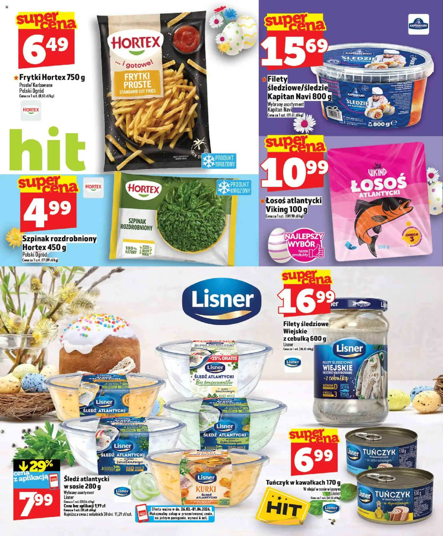 Topaz gazetka - MAZ od 26.03.2026 | Strona: 20 | Produkty: Śledź, Łosoś atlantycki, Szpinak, Frytki