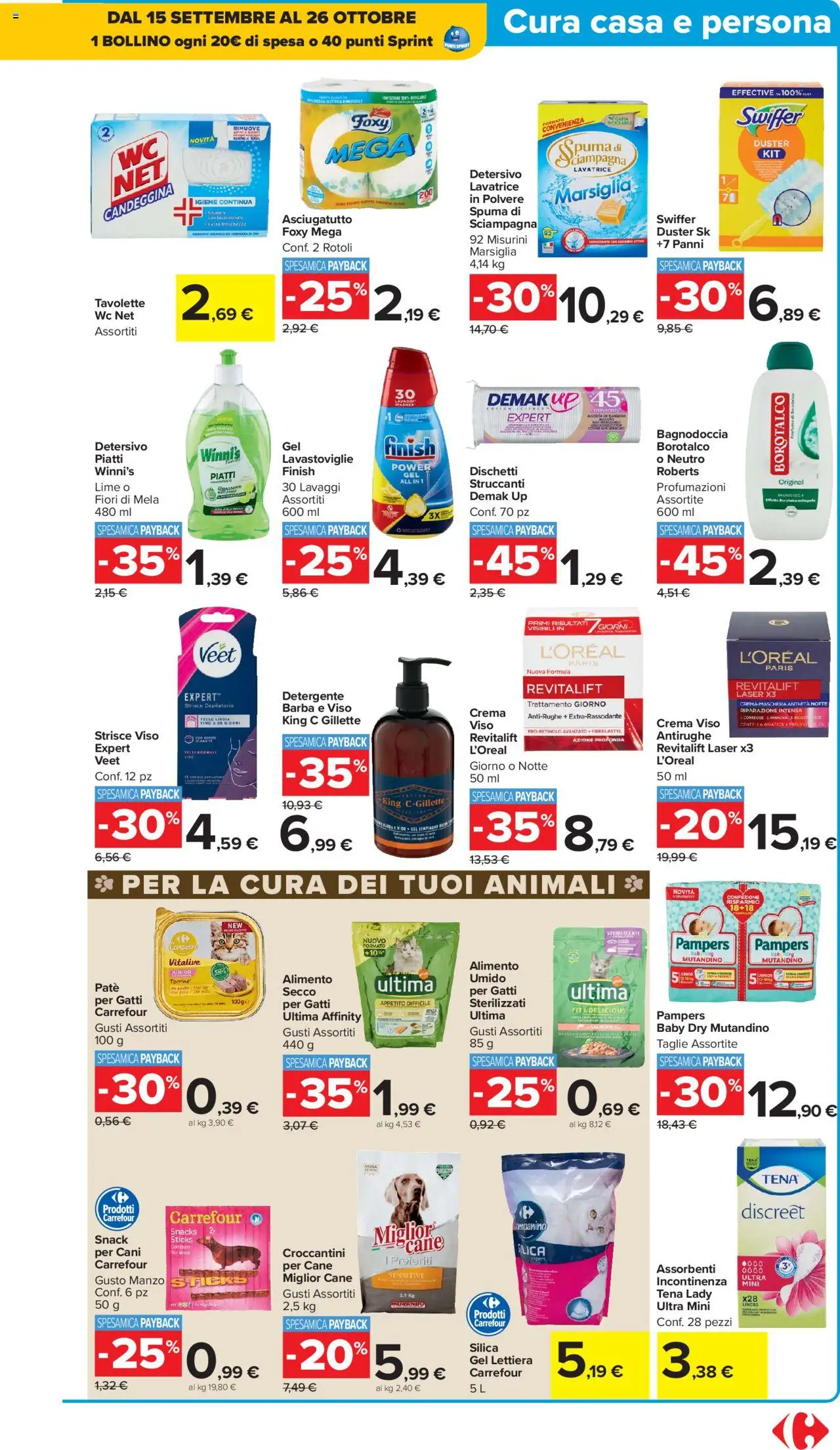 Volantino Carrefour del 10.10.2025 | Pagina: 17 | Prodotti: Paté, Manzo, Candeggina, Bicarbonato