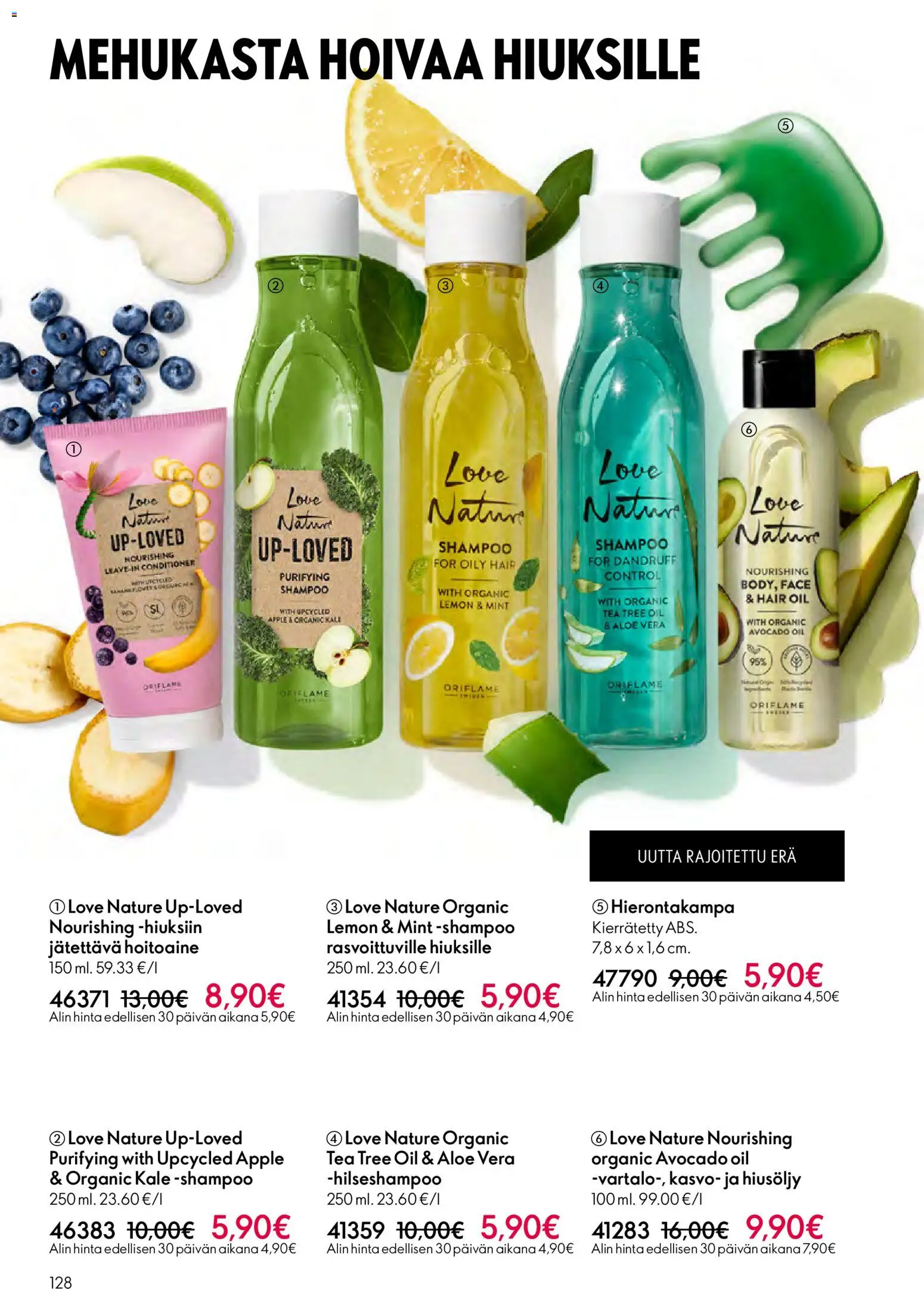 Oriflame - Esite 01 – voimassa 31.12.2025 alkaen | Sivu: 128 | Tuotteet: Shampoo, Hoitoaine, Hiusöljy