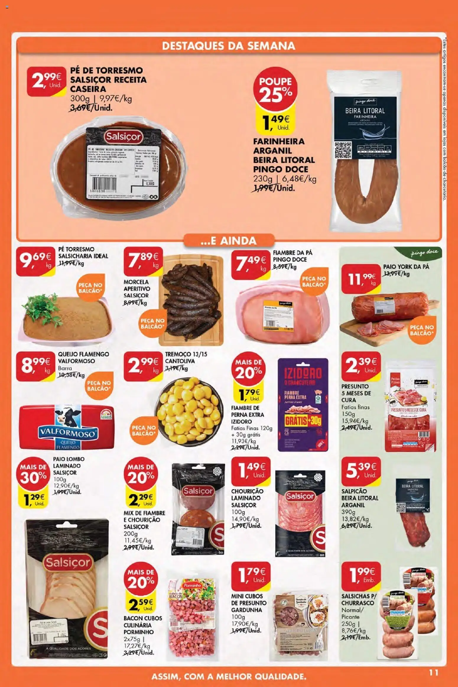 Pingo Doce Poupe Esta Semana Açores │ válido de 12.03.2026 | Página: 11 | Produtos: Bacon, Lombo, Presunto, Pá