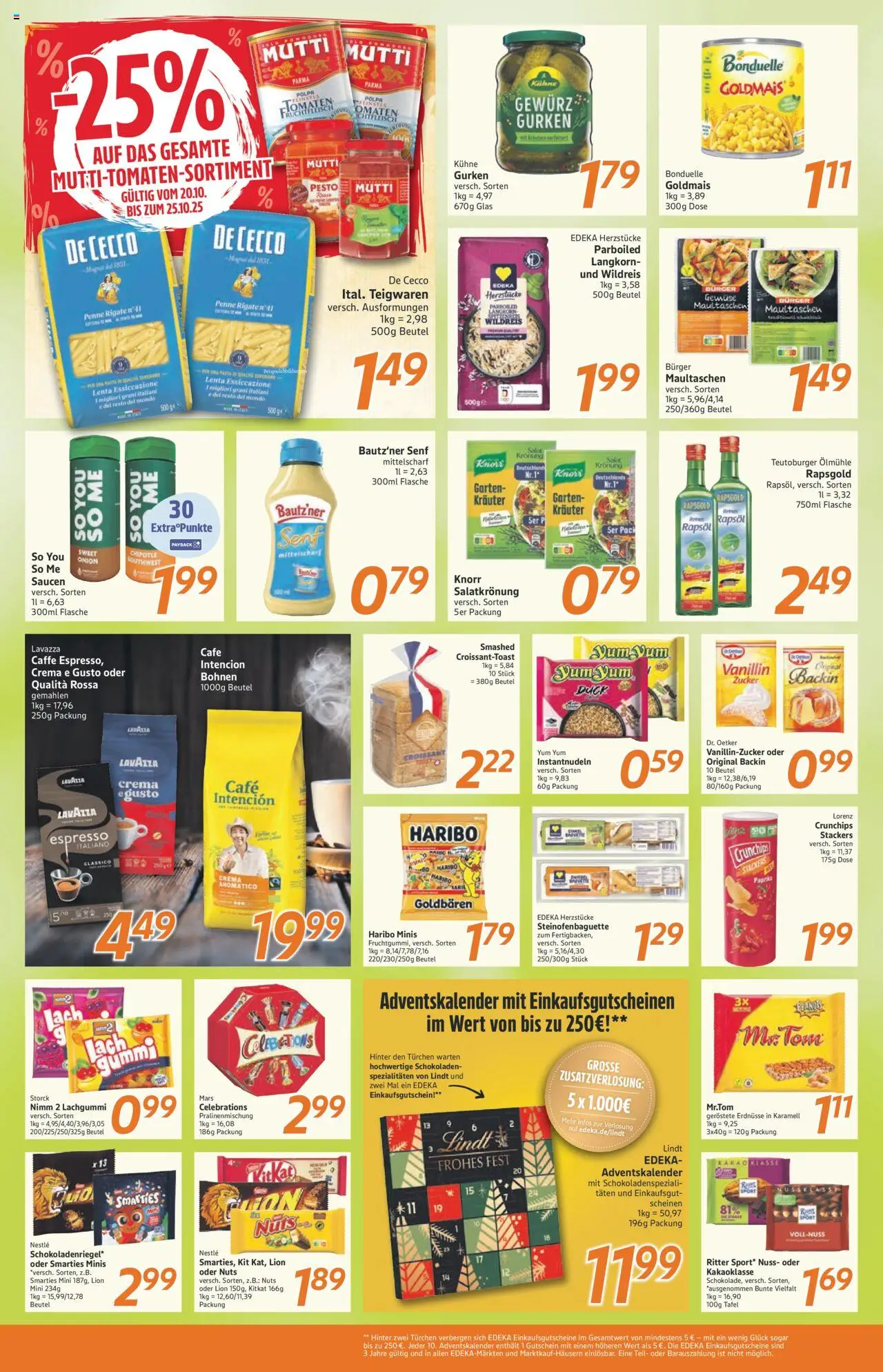 Inkoop Prospekt – gültig ab 20.10.2025 | Seite: 5 | Produkte: Haribo, Burger, Maultaschen, Salat