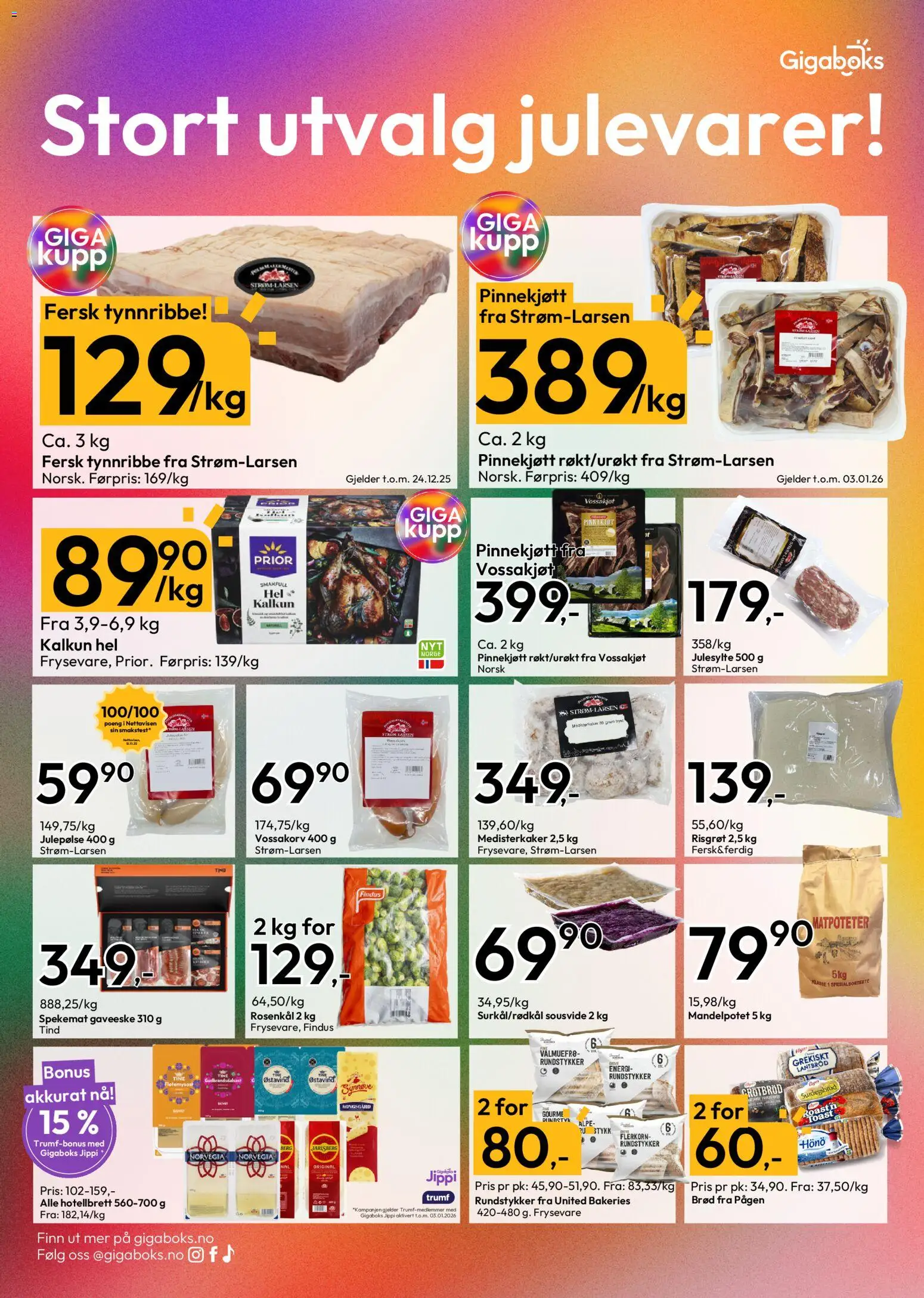 {H1} | Side: 2 | Produkter: Brød, Rundstykker, Суміш дитяча, Kalkun