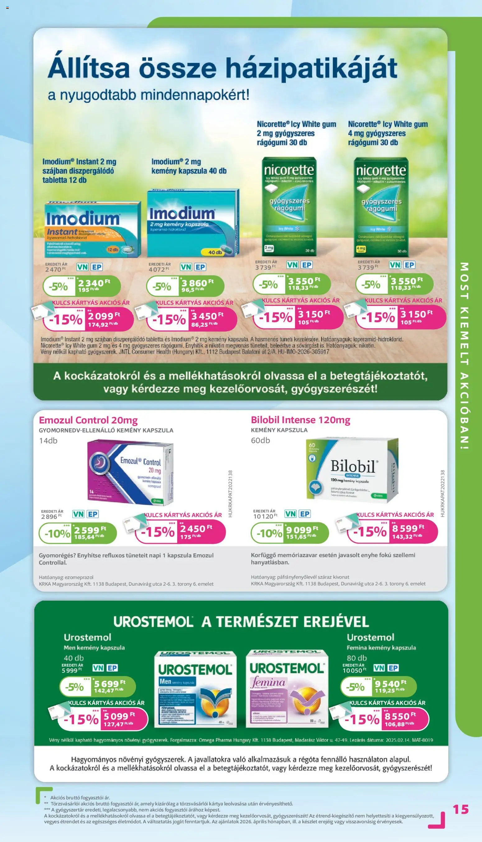 Kulcs Patika akciós ujság - amely érvényes a következő dátumtól: 01.04.2026 | Oldal: 15 | Termékek: Rágógumi