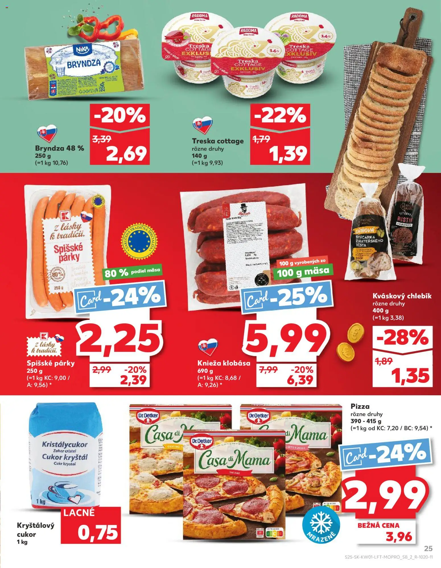 Nové Kaufland akcie – leták je platný od 02.01.2026 | Strana: 25 | Produkty: Bryndza, Kryštálový cukor, Cukor, Treska