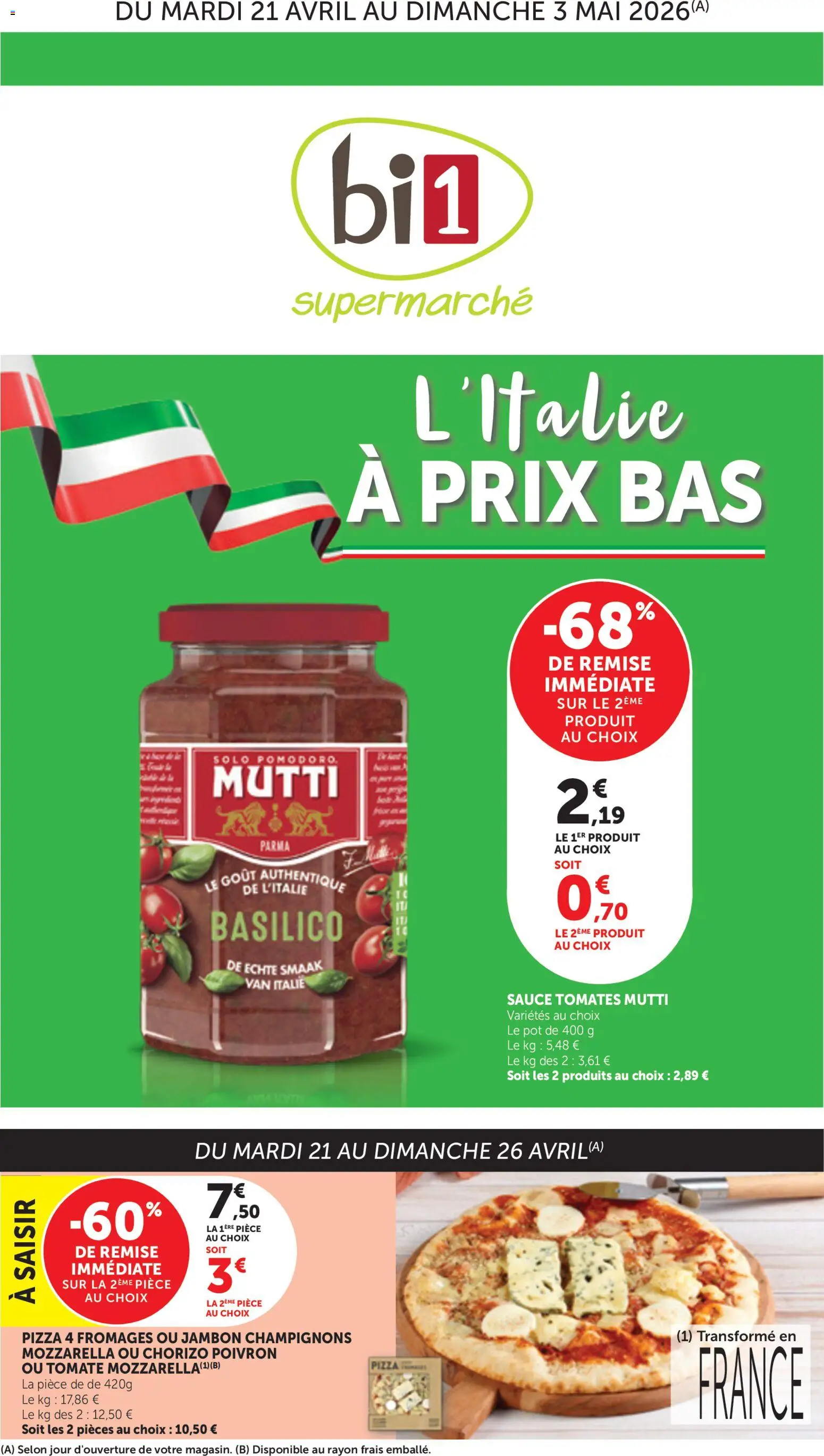 {H1} | Page: 1 | Produits: Pizza 4 fromages, Chorizo, Jambon, Pizza