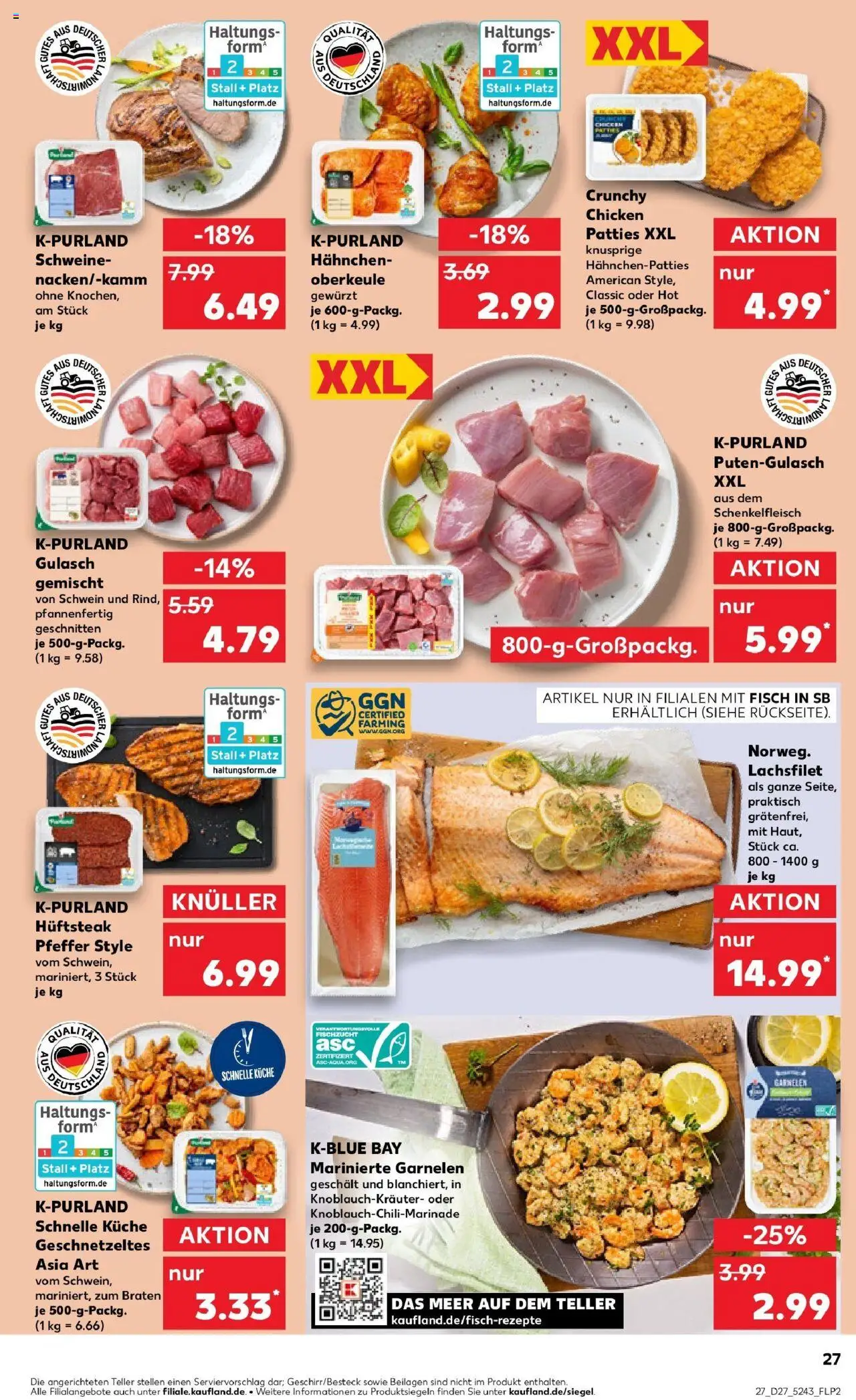 Kaufland prospekt Schwäbisch Gmünd	 - gültig ab dem 06.07.2025 | Seite: 42 | Produkte: Hahnchen, Gulasch, Pfeffer, Steak