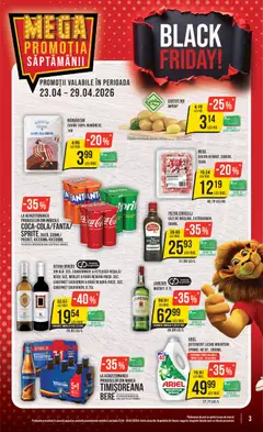 Ofertele Mega Image valabile de la 23.04.2026 | Pagină: 3 | Produse: Bacon, Vin, Cartofi, Zahăr