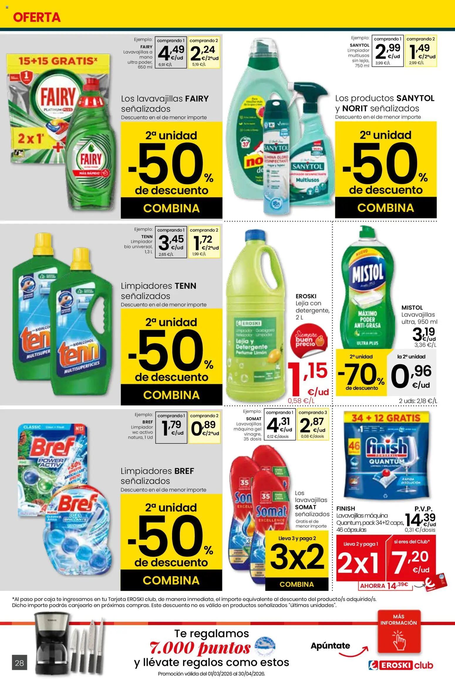 Eroski - Viste tu cesta de primavera Center │ válido desde el 12.03.2026 | Página: 28 | Productos: Perfume, Té, Lavavajillas, Caja