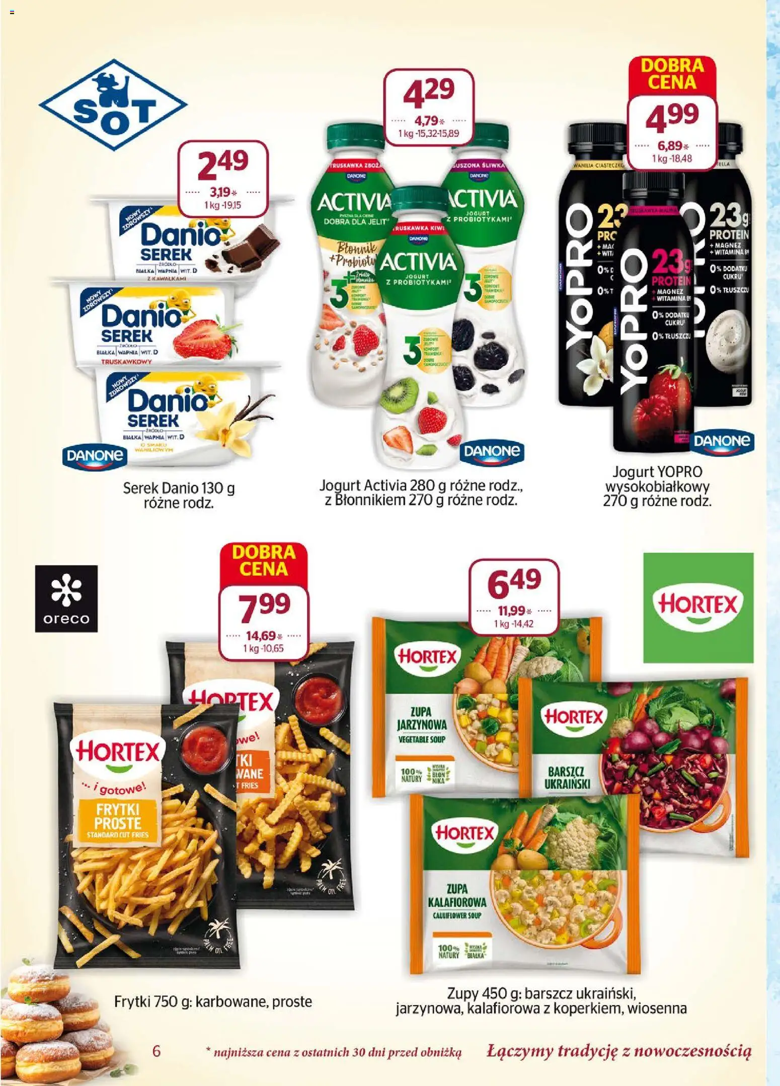 Społem Gazetka od 01.02.2026 | Strona: 6 | Produkty: Barszcz, Zupa jarzynowa, Jogurt, Frytki