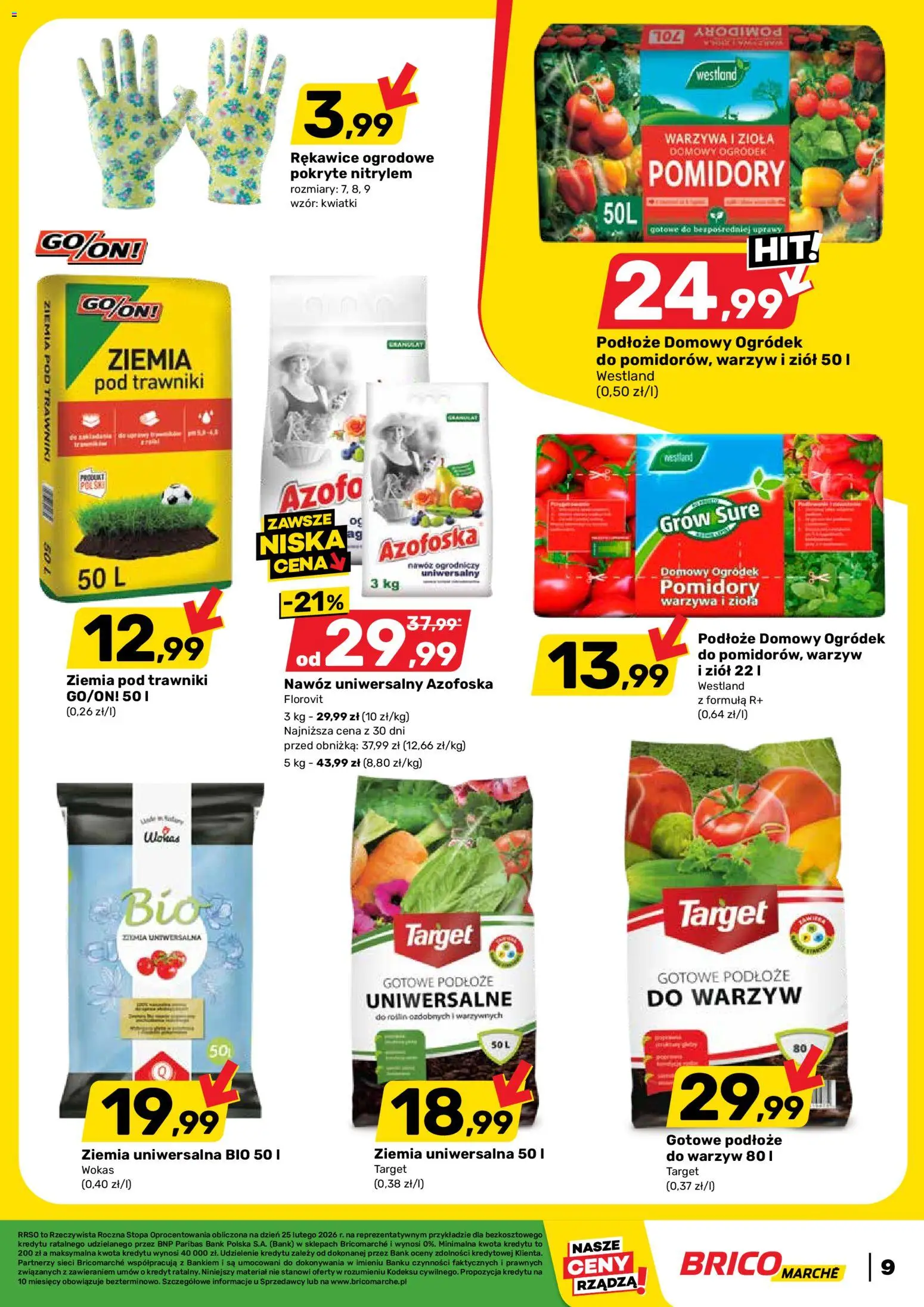 Brico Marché Gazetka od 25.02.2026 | Strona: 9 | Produkty: Ziemia uniwersalna, Ziemia, Pomidory, Warzywa