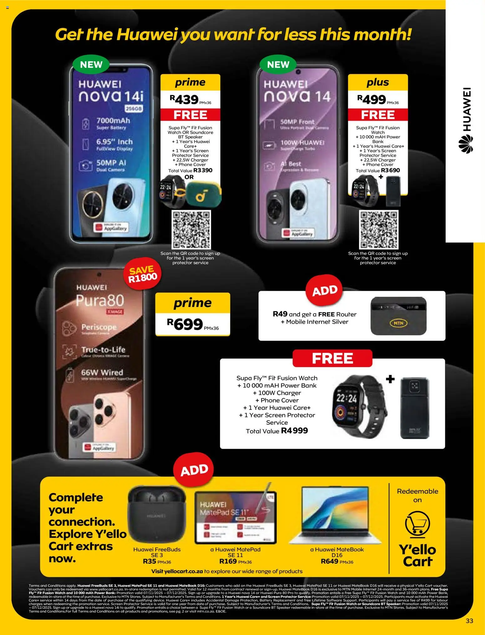 New MTN catalogue – valid from 07.11.2025 | Page: 33 | Products: Router, Phone, Watch, Camera