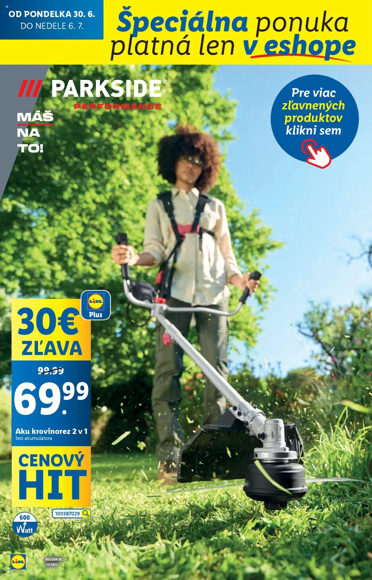 Lidl leták │ platný od 30.06.2025 | Strana: 54 | Produkty: Aku krovinorez, Krovinorez, Aku, Parkside