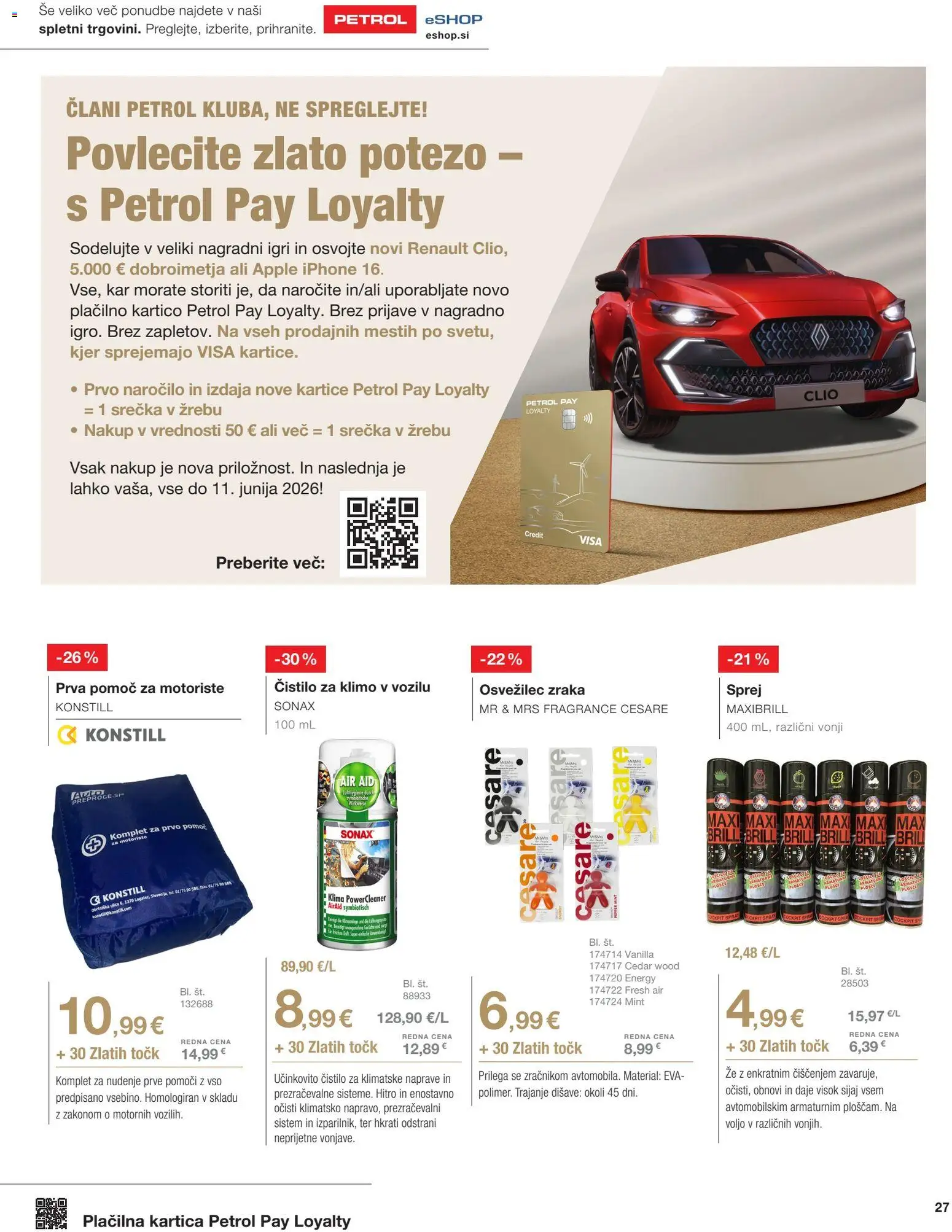 Novi Petrol katalog ponudbe – veljaven od 01.04.2026 | Stran: 27 | Izdelki: Klima, Čistilo za klimo