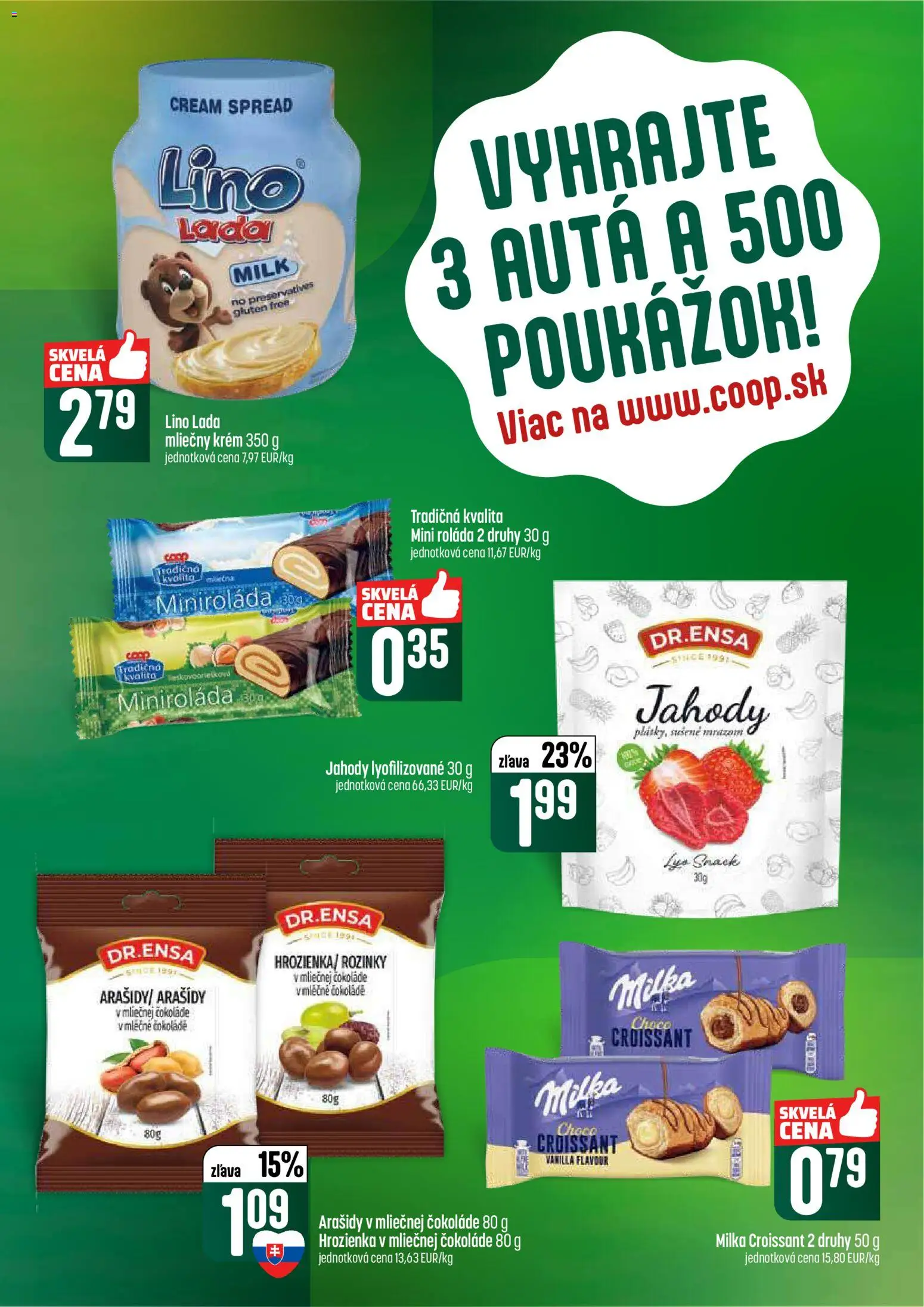 Nové COOP Jednota akcie – leták je platný od 05.03.2026 | Strana: 31 | Produkty: Krém, Hrozienka, Milka, Arašidy
